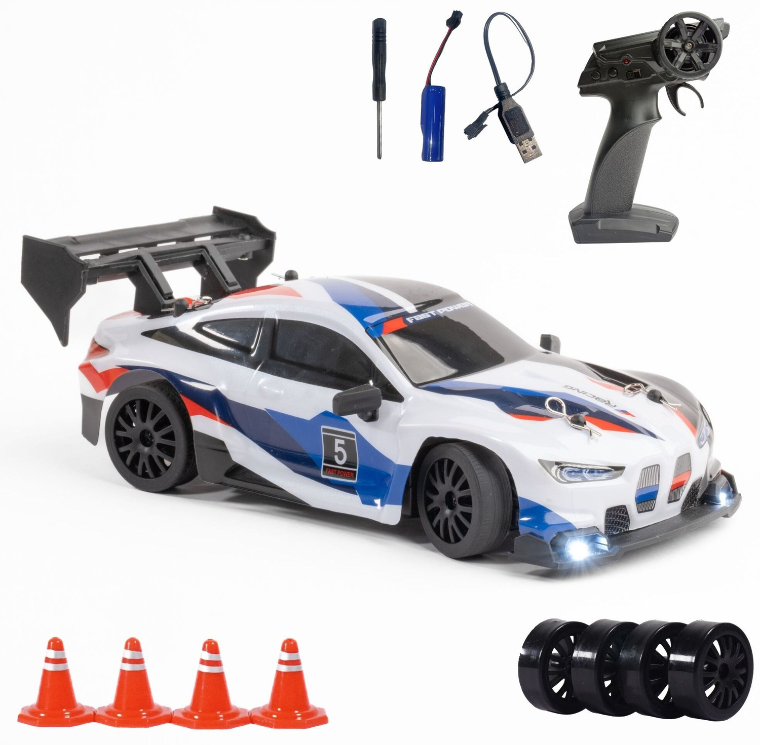 Image of L.O.T CARS Ghost Remote Control Car, 20Kmph, 2.4Ghz, Rc Drifting Car 4x4, Multi LED Lights