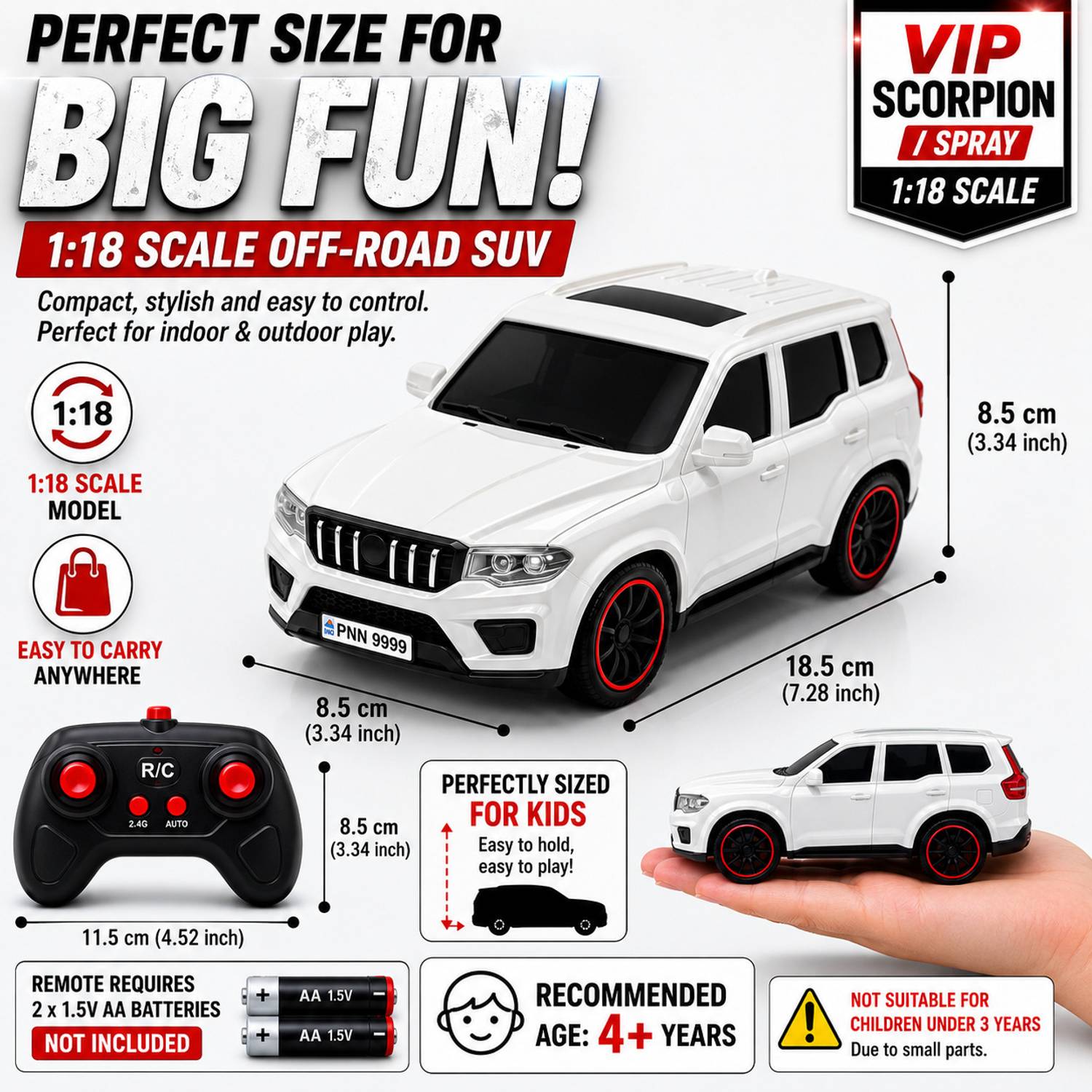 The Flyer's Bay RC SUV Car for Kids, 1:18 - Image 2
