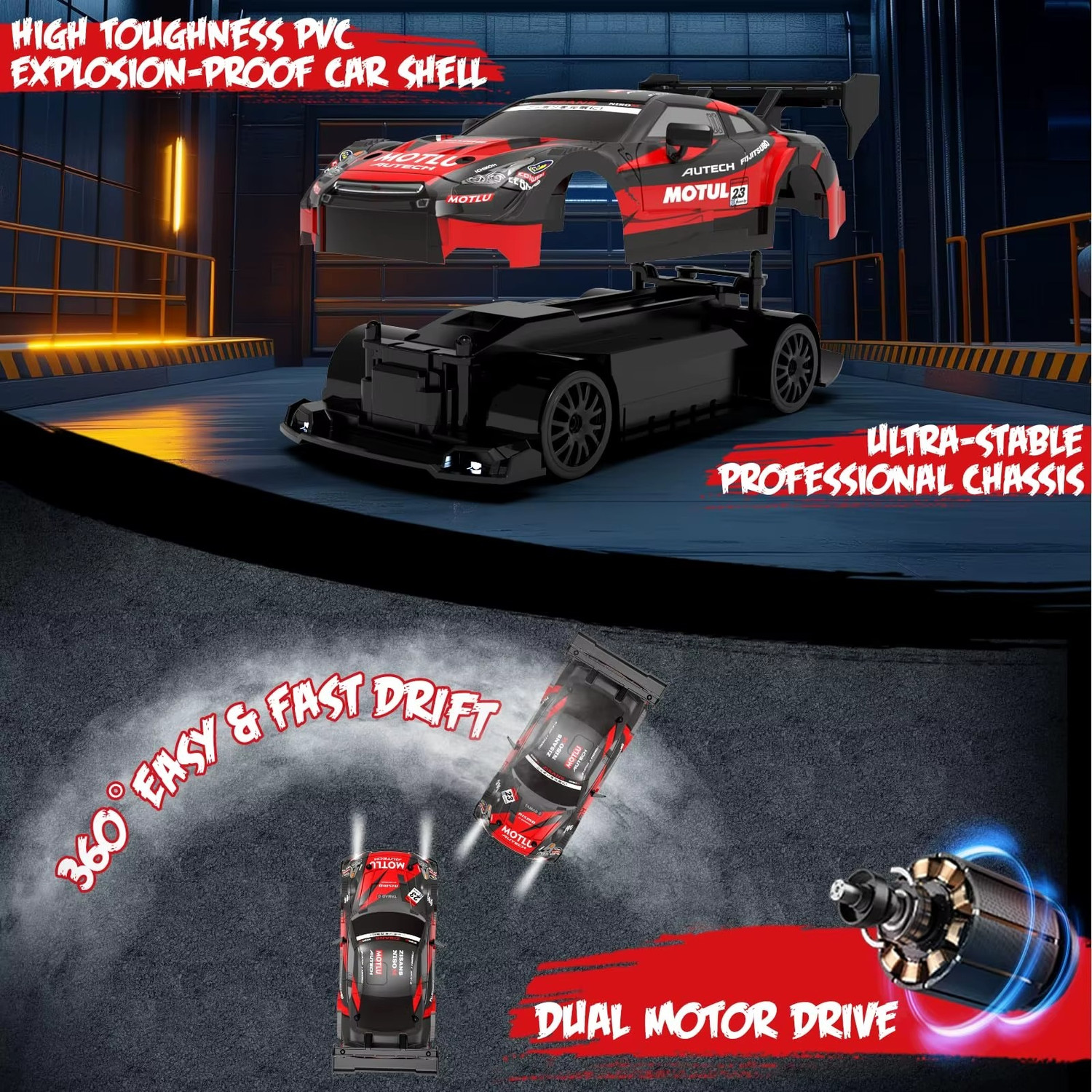 Image of DWH RC Drift Car High Speed for Adults 4X4 Remote control car for Kids with Tyres,