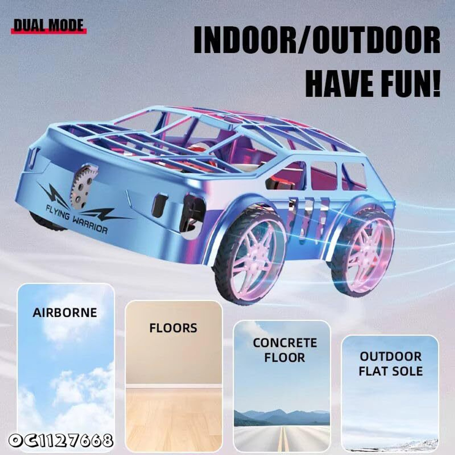 Image of SSE Toy Remote Control Flying Car with LED Lights Rechargeable RC Toy