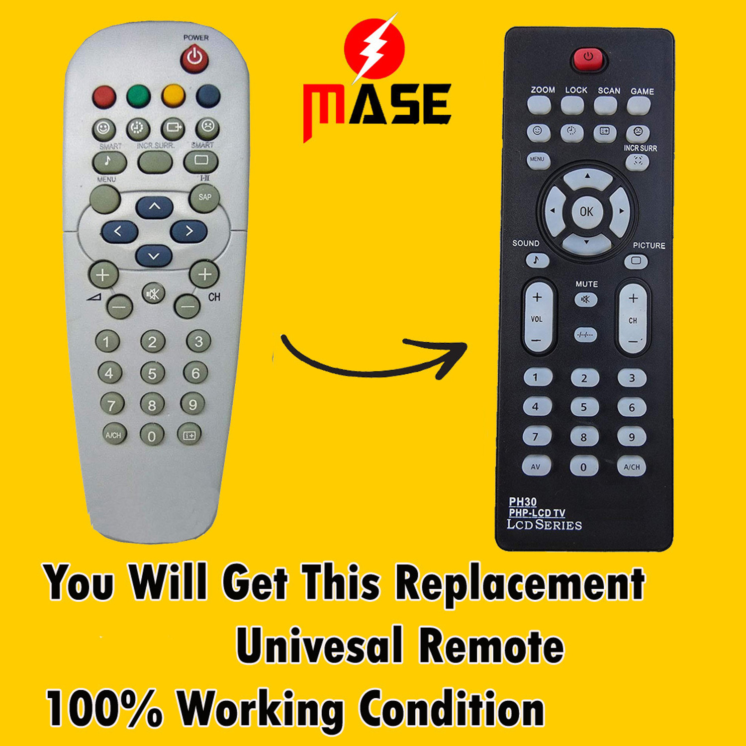 Image of MASE Universal CRT TV PH-ZAPA PHILIPS Remote Controller