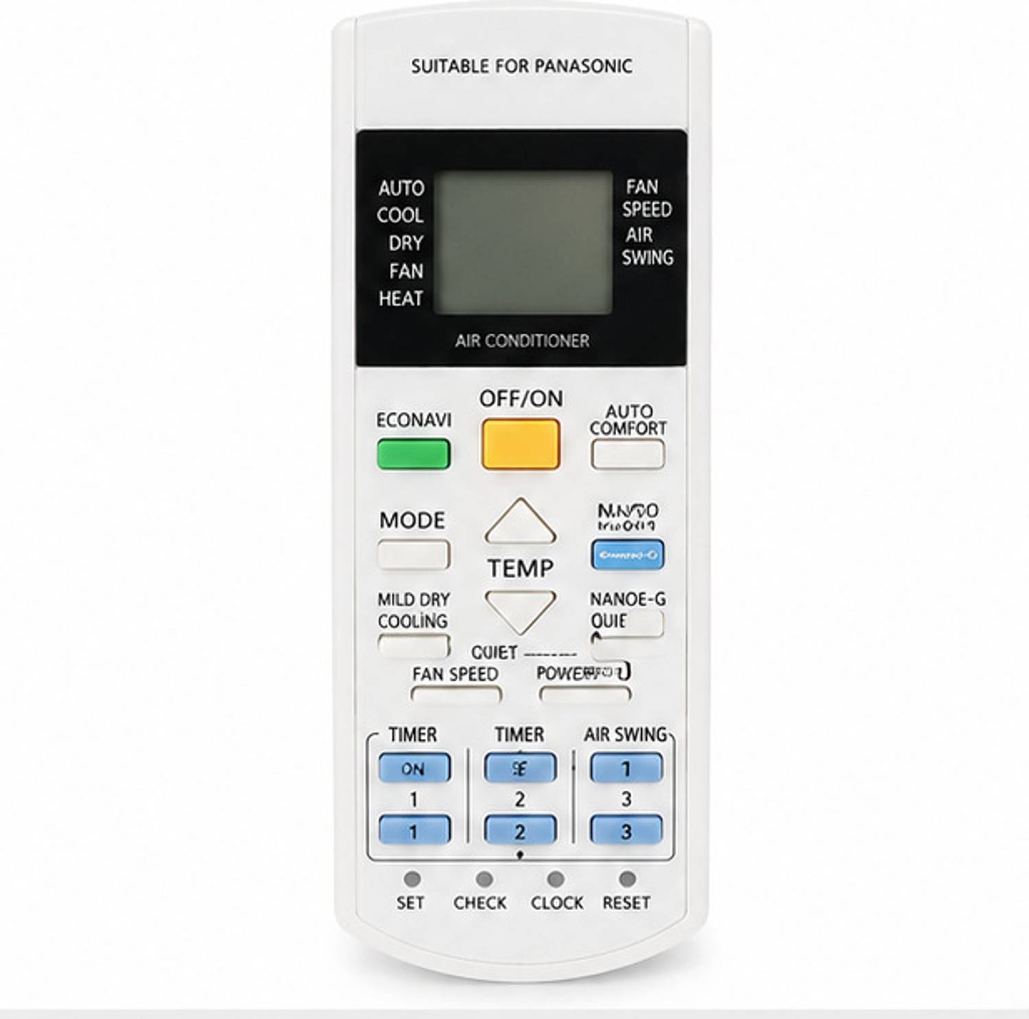 RR Pro Panasonic Compatible Air Conditioner Remote Controller with LCD Display Panasonic Remote Controller