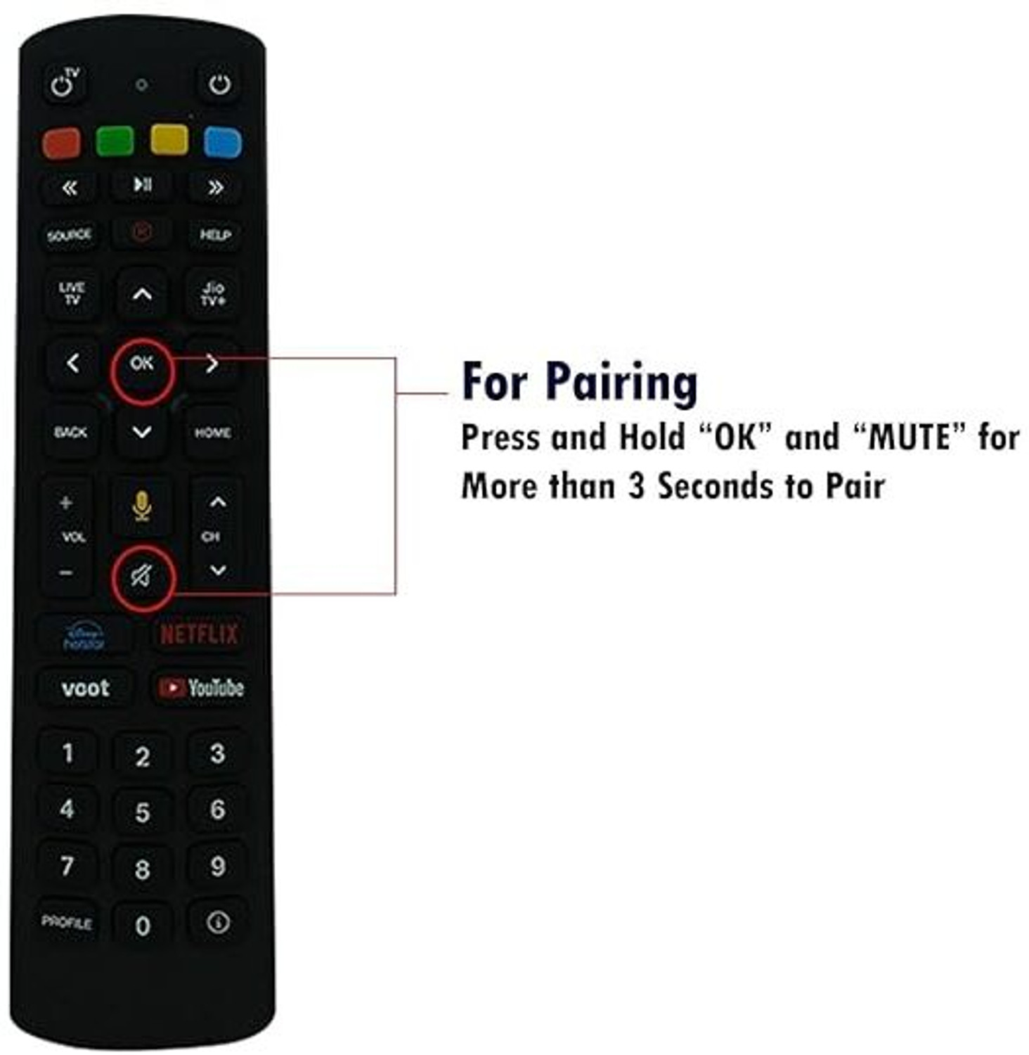 Image of TTH Jio Fiber Set Top Box Voice Remote Replacement Voice Supported Remote Jio Fiber, Jio TV, With Voice Function, Jio TV DTH, Jio DTH Remote Controller