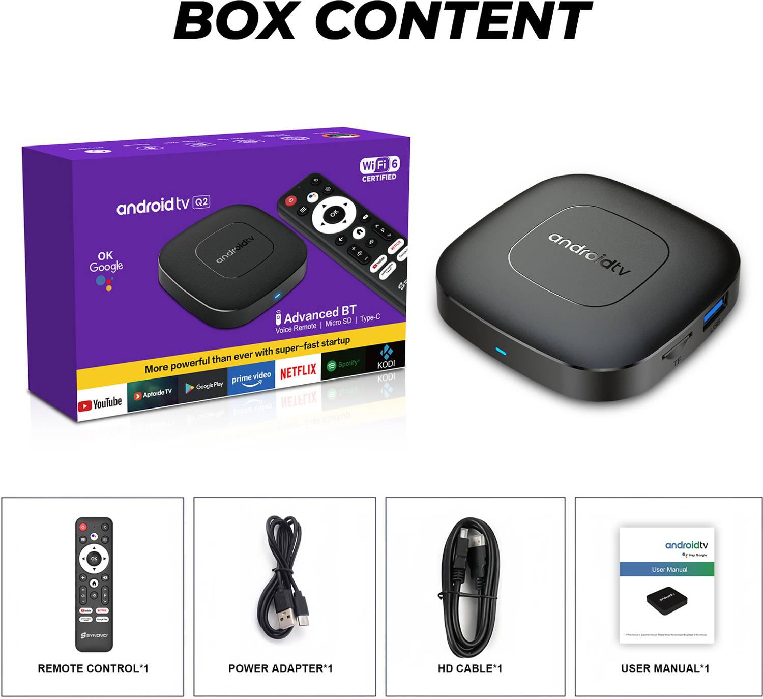 MOBIZAC Smart TV Box 4K TV Box UHD Video Support, Android 16, 4GB