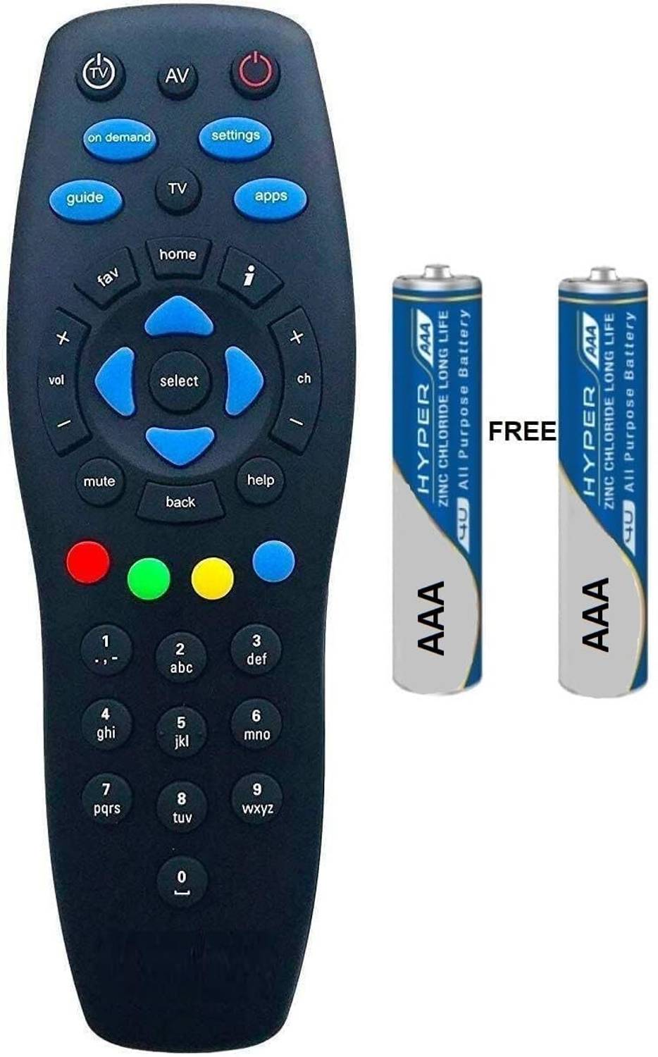 arhan Tata Sky Original for HD/SD Set Top Box Come with 2 AAA Rem