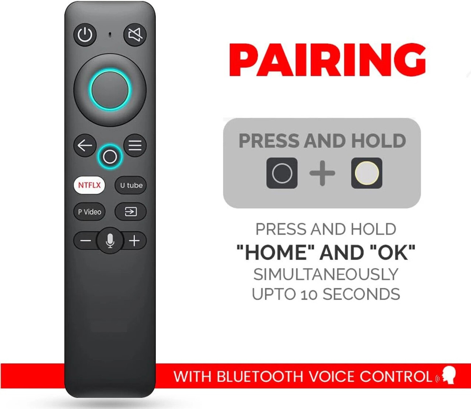 Image of Aurabeam Realme Voice Remote Tv Remote Original Voice Function Suitable for Android FHD OLED UHD Realme Remote Controller (realme tv remote original Pairing Must) Remote Controller