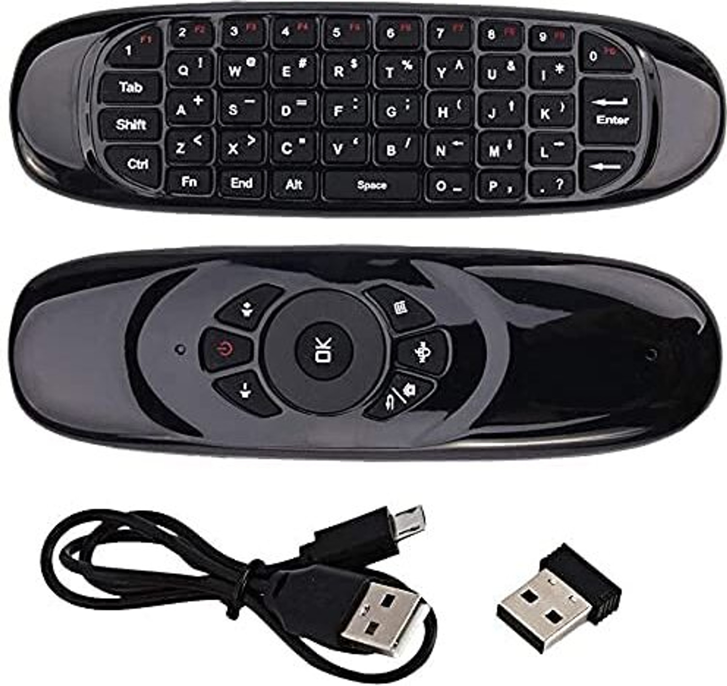 Image of OG X NEXSA Wireless air mouse remote with keyboard and motion-sensing control Wireless 2.4G Air Mouse Keyboard with IR Learning Smart TVs Android TV Boxes Laptops and PCs Windows Mac OS Linux Gaming Consoles Remote Controller