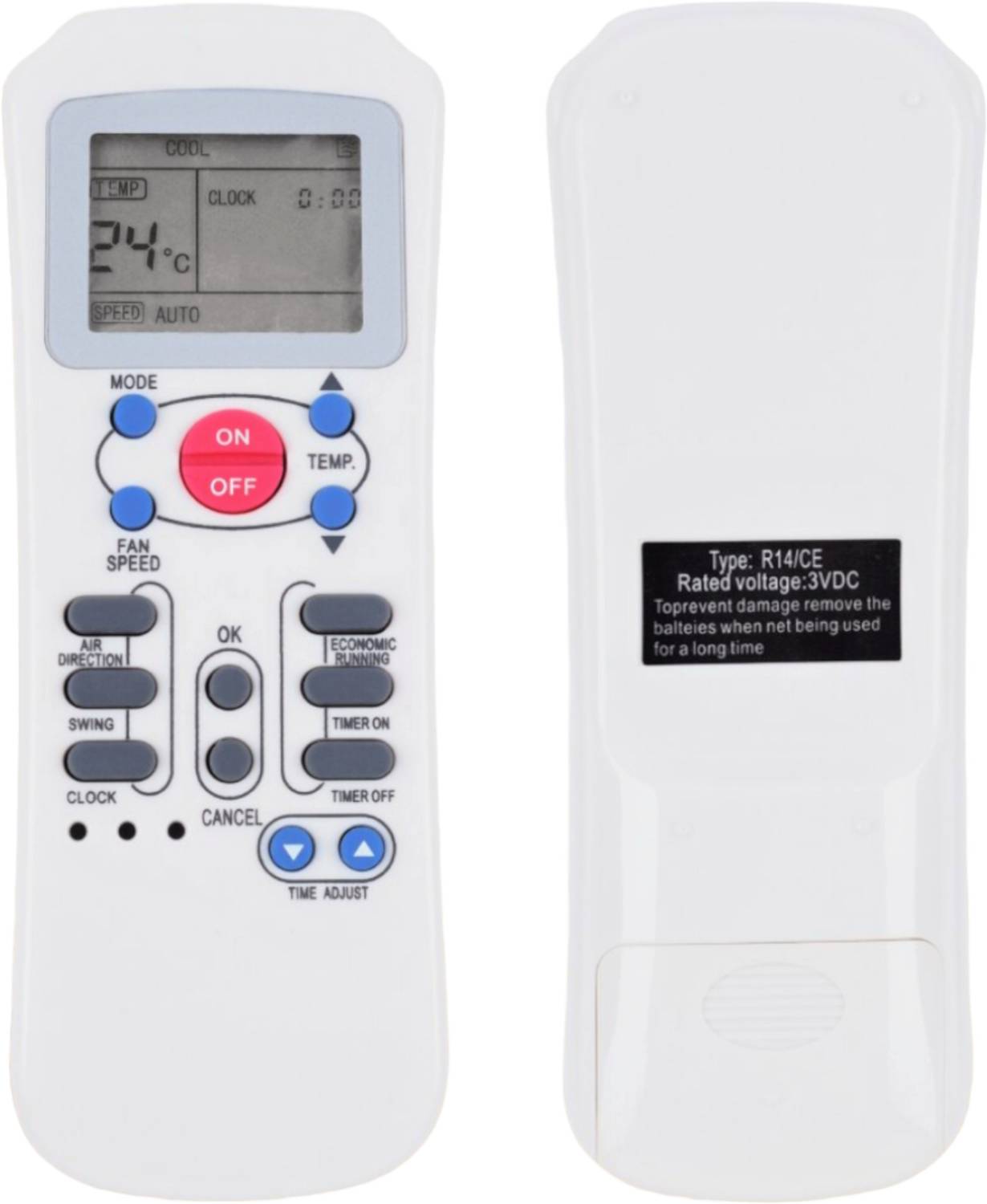 ERNIL AC Remote Compatible For Split/Window Carrier AC R14/CE 82 (Your Old Remote Must be Exactly Same) Remote Controller