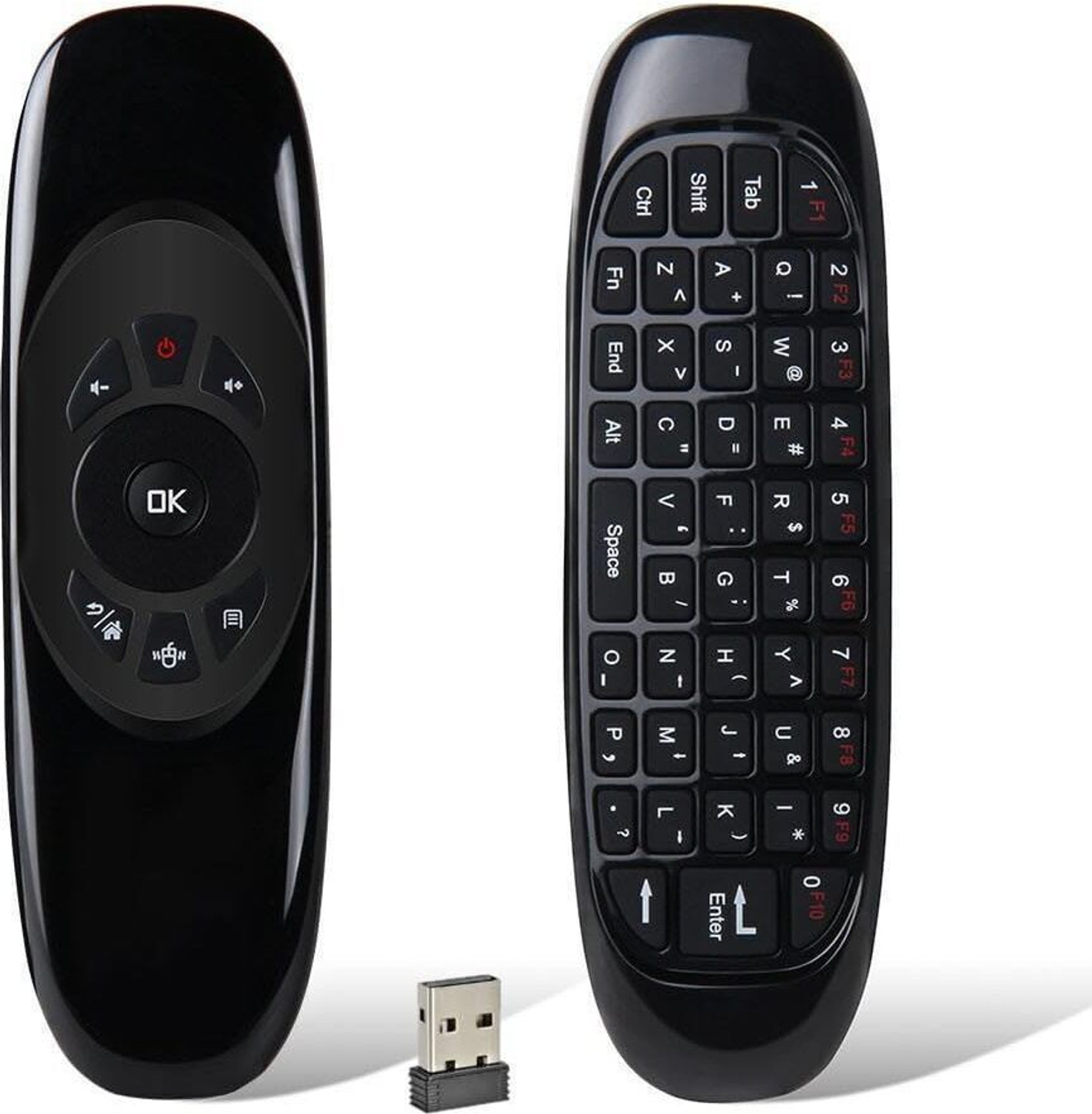 Image of BKC NEXSA Remote 2.4G Wireless Air Mouse Keyboard Remote with Motion Sensing Smart TVs Android TV Boxes Laptops and PCs Windows Mac OS Linux Gaming Consoles Remote Controller (Black)