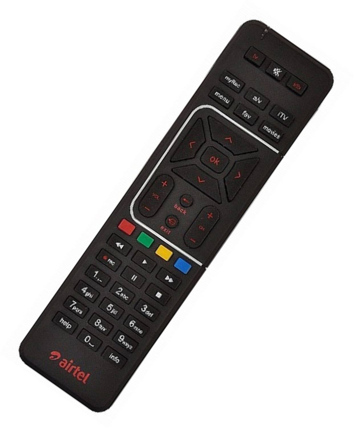 Airtel DIGITAL TV HD RECORDING ORIGINAL Remote Controller (Black)
