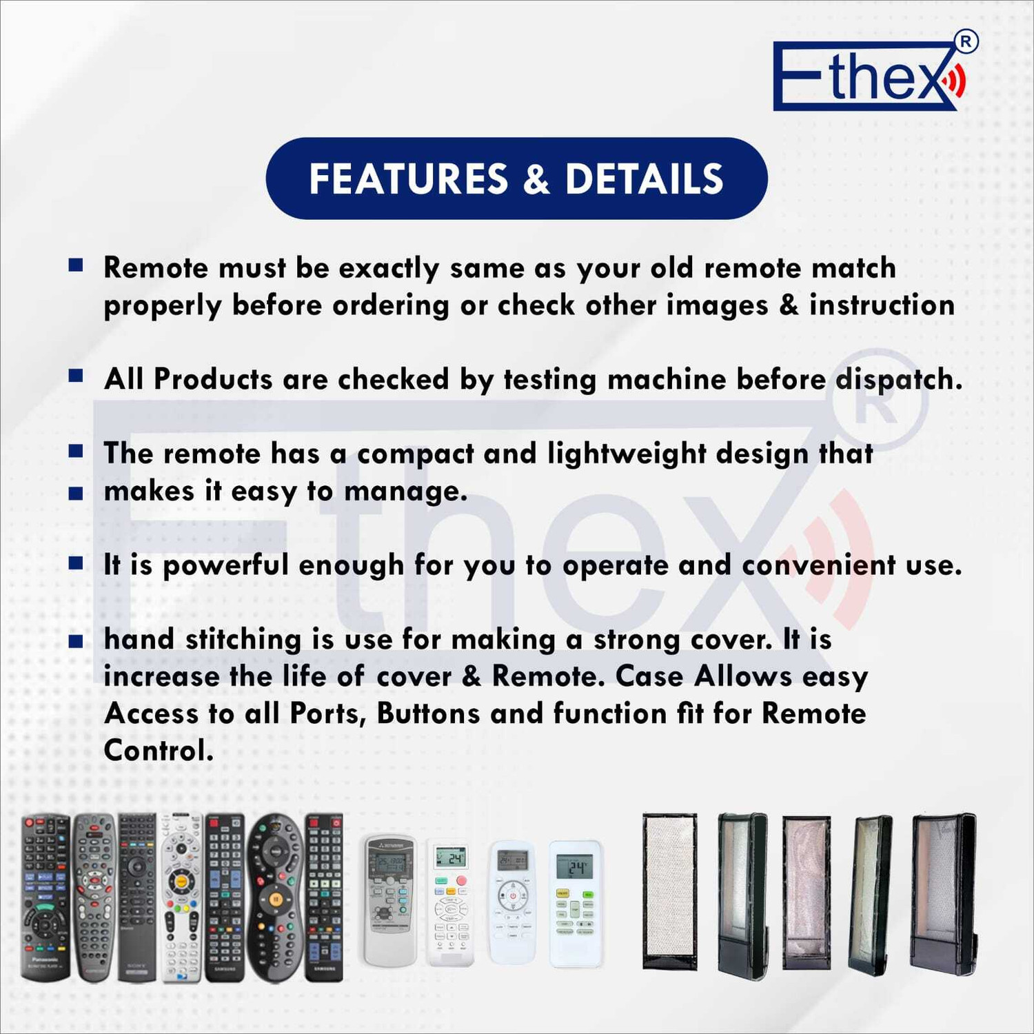 Image of Ethex Compatible with Thomson Smart LED TV Remote (Without Voice Function) New TvR-257 (C) (Exactly Same Remote Will Only Work) Remote Controller