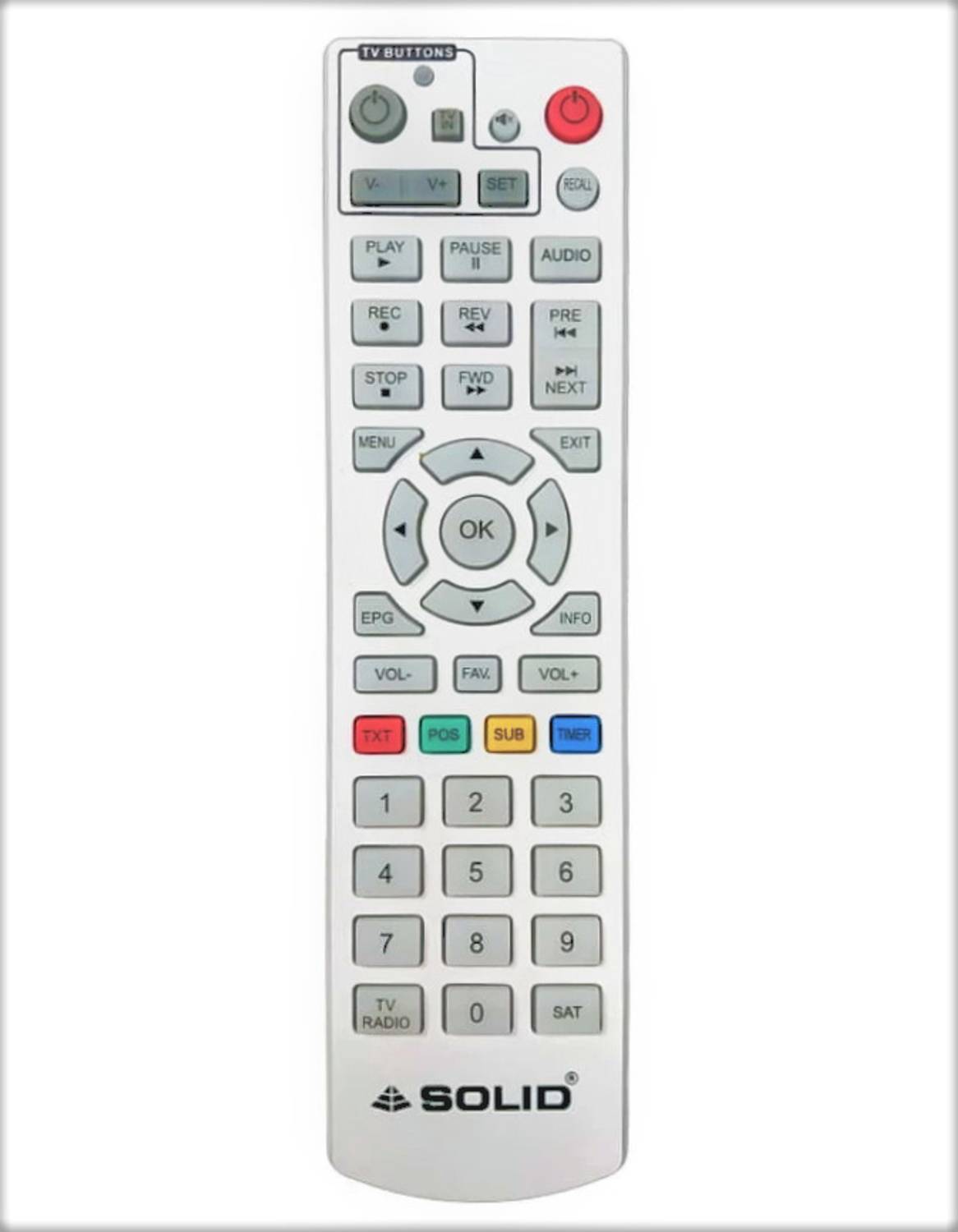 BALRAMA SOLID Remote for HDS2-9066WIFI MPEG-4 Remote Control Unit for HD Set-Top Boxes Solid Remote Controller