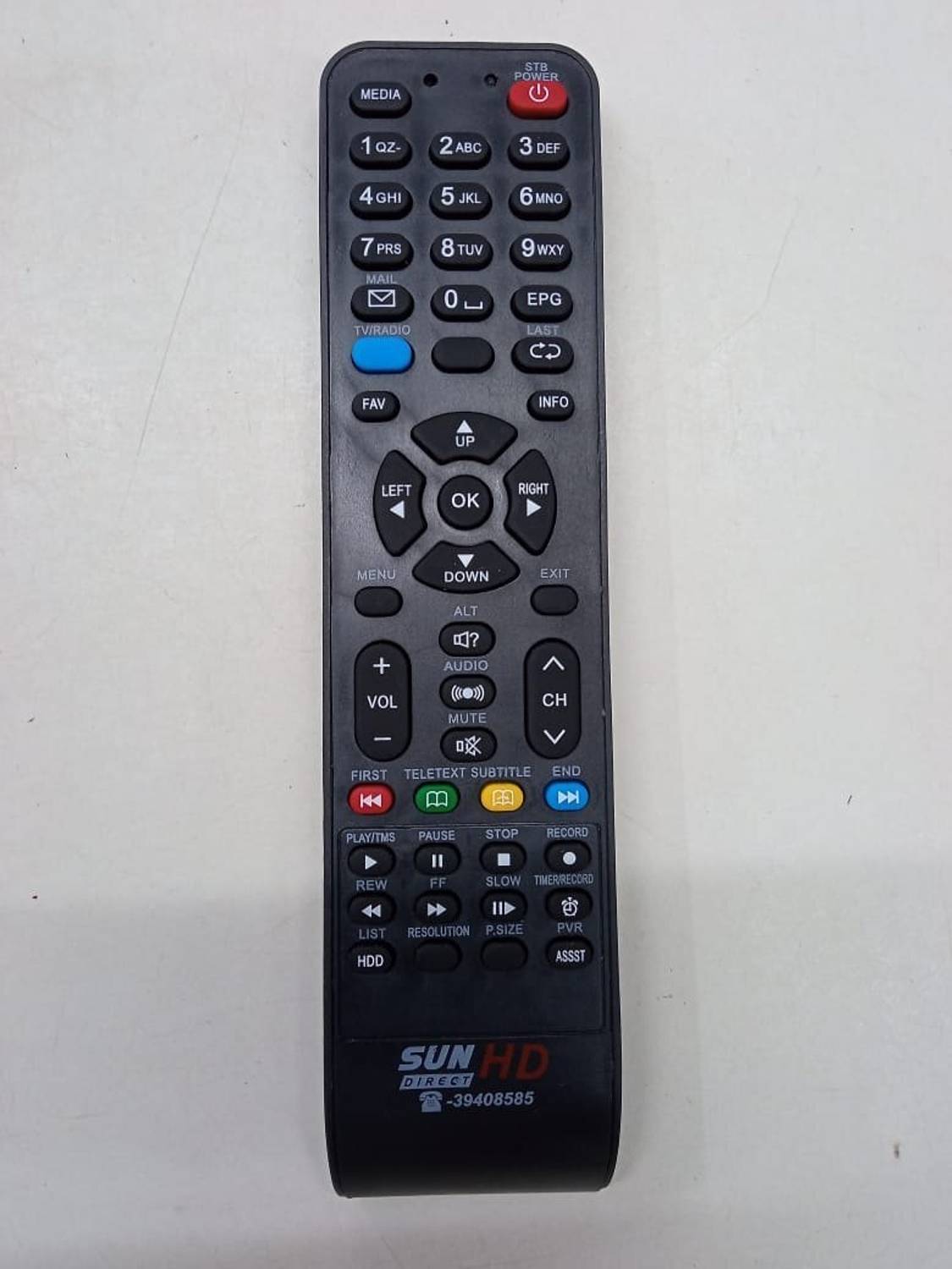 PP REMOTE FOR HD+RECORDING SETUP BOX Compatible SUN DIRECT Send o