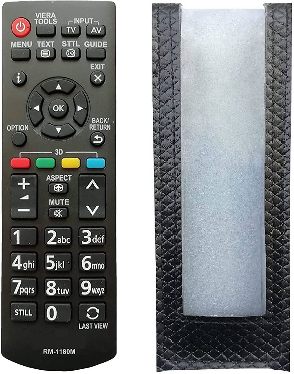 BhalTech RM-1180M PU Leather Remote Case Cover Perfect Fitting Specially Designed Protective Only Remote Cover Pls Check Your Dimensions for Panasonic TV LED Remote Controller