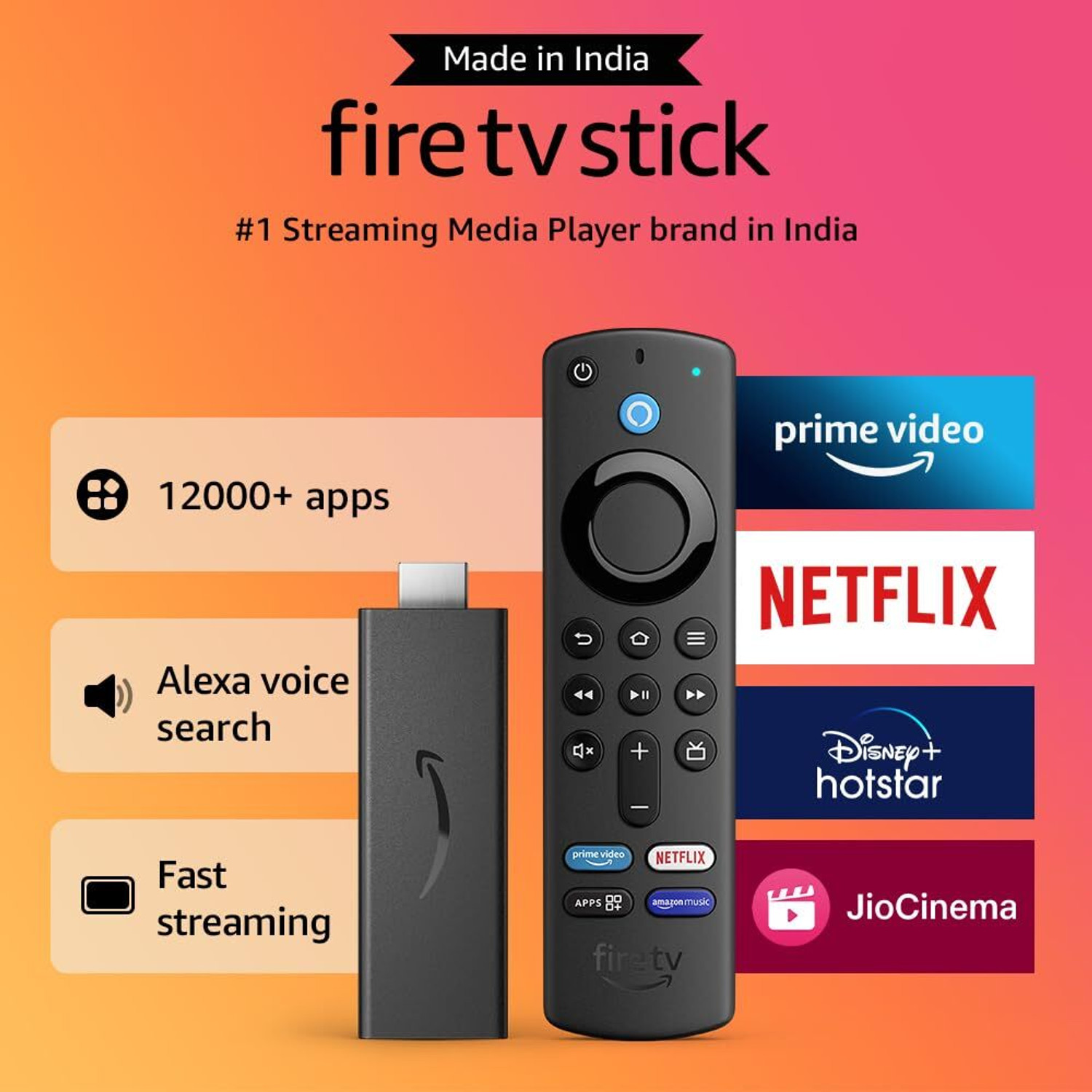 Image of octanium Fire TV Stick HD, Alexa Voice Remote with TV power & volume controls, full HD Media Streaming Device