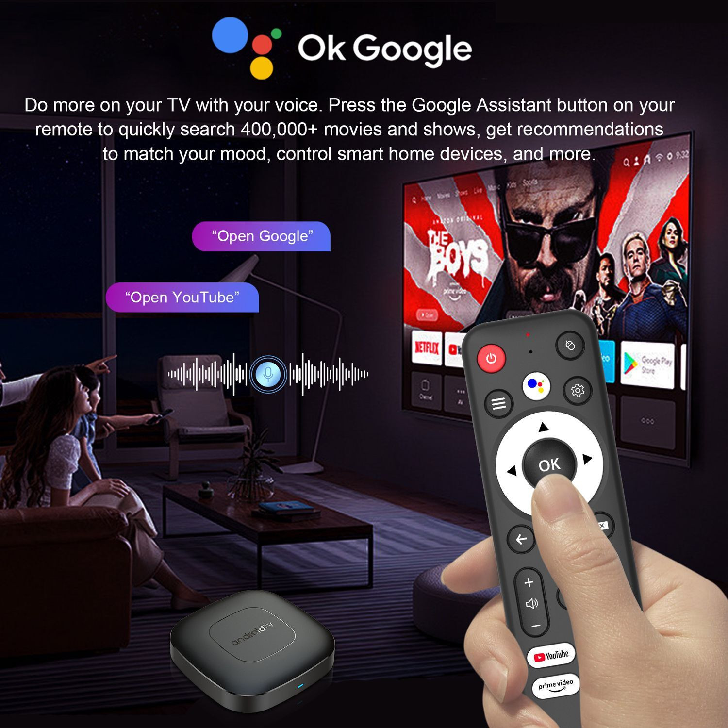 Image of MOBIZAC Android TV Box 4K Android Smart Entertainment TV Box HD Video Support 4GB RAM 32GB Storage All TVs (Enabled with HDMI Port) Remote Controller (Black)