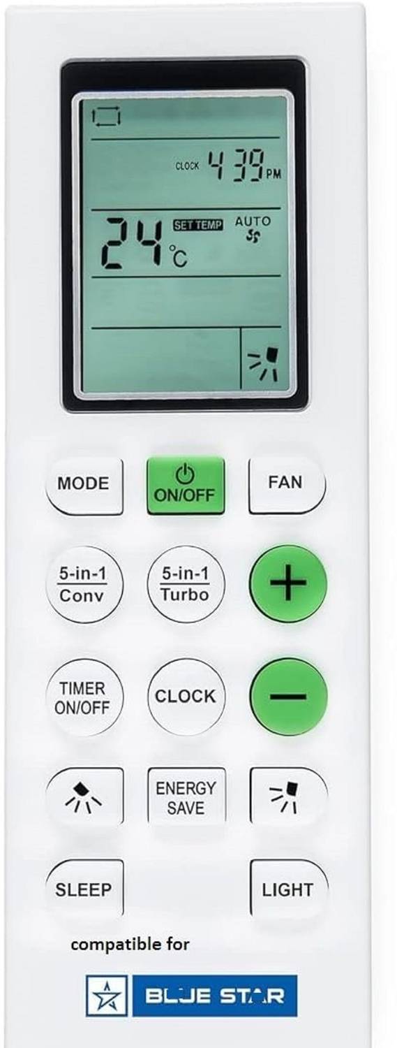 vmps 5 Years Warranty Split/Window Remote Compatible for Blue Star 5-in-1 Ac Remote Controller
