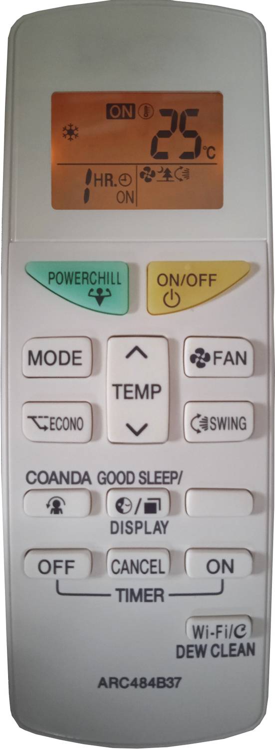 LipiWorld ARC484B37 (Dew Clean WiFi) AC Remote With Backlight Compatible For DAIKIN AC Remote Controller