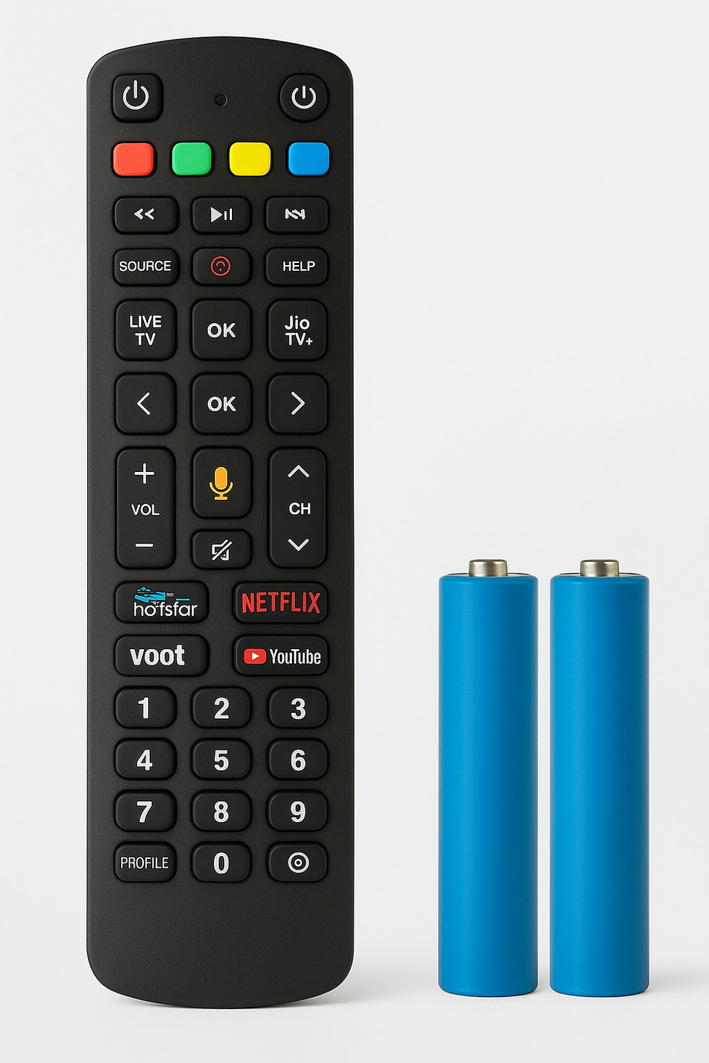 Image of TTH Jio Fiber Set Top Box Voice Remote Replacement Voice Supported Remote Jio Fiber, Jio TV, With Voice Function, Jio TV DTH, Jio DTH Remote Controller