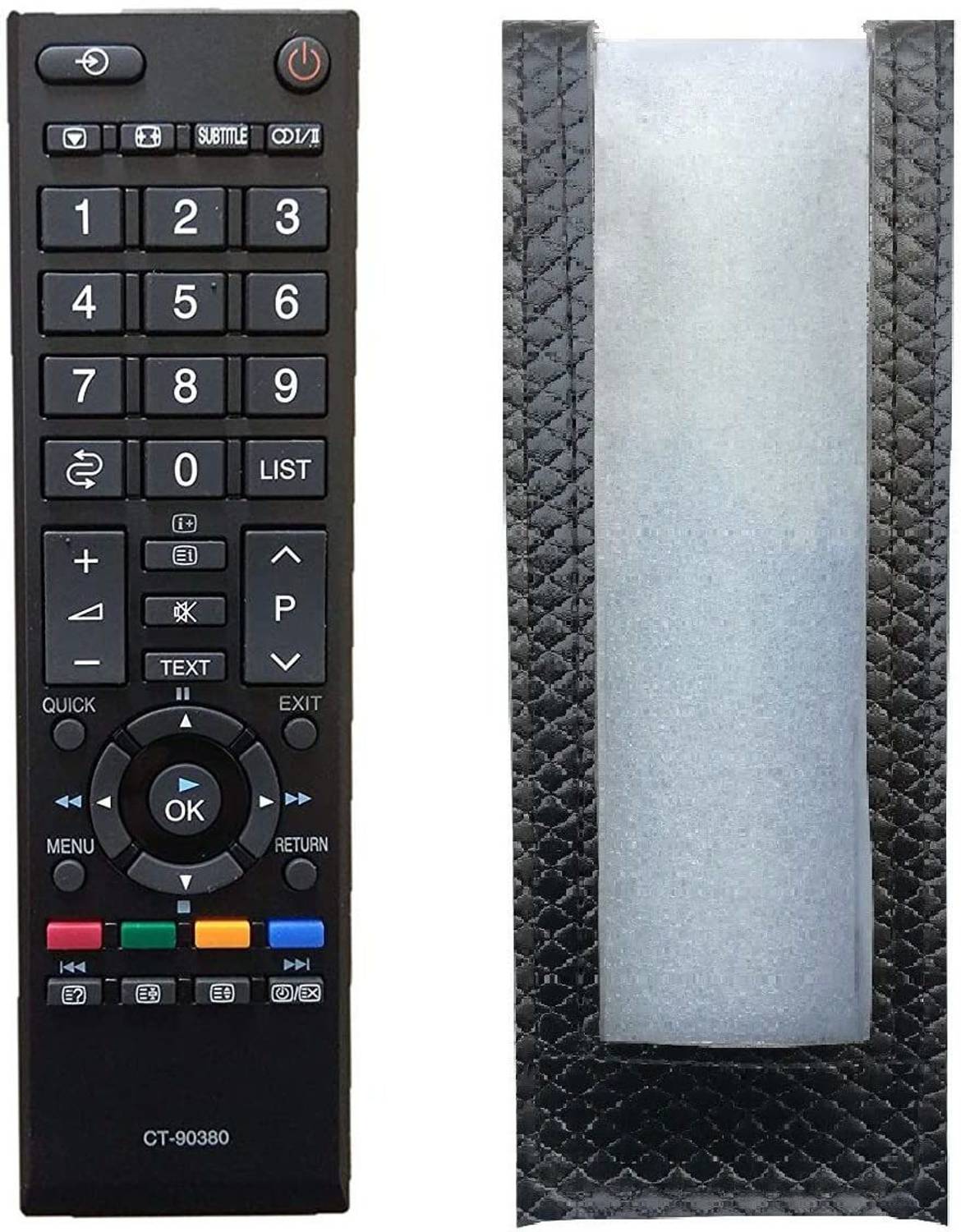 BhalTech Perfect Fitting Specially Designed Protective PU Leather Remote Case Cover Remot (Only Remote Cover) Pls Check Your Dimensions for Toshiba TV LED LCD CT-90380 Remote Controller