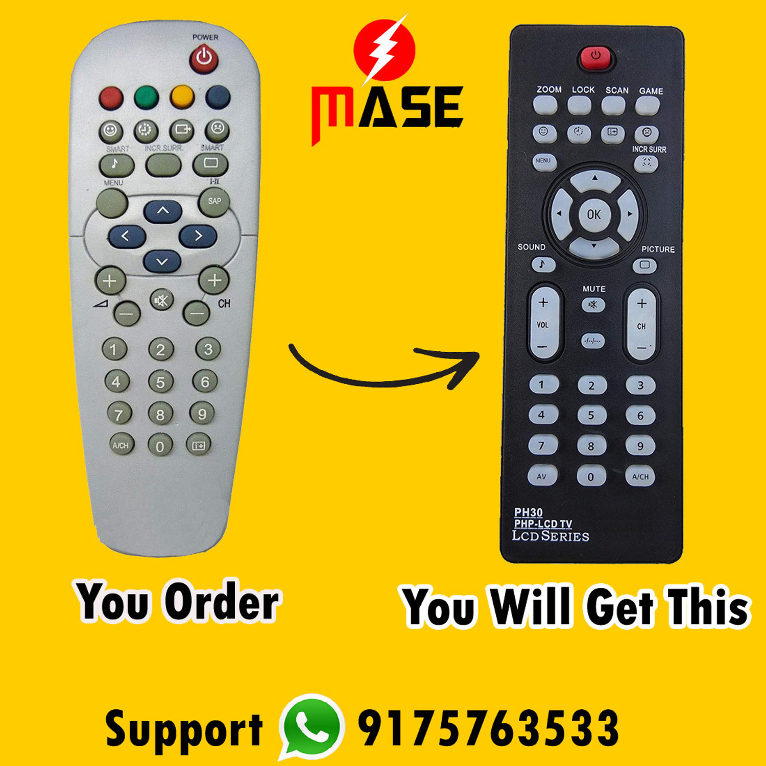 Image of MASE Universal CRT TV PH-ZAPA PHILIPS Remote Controller