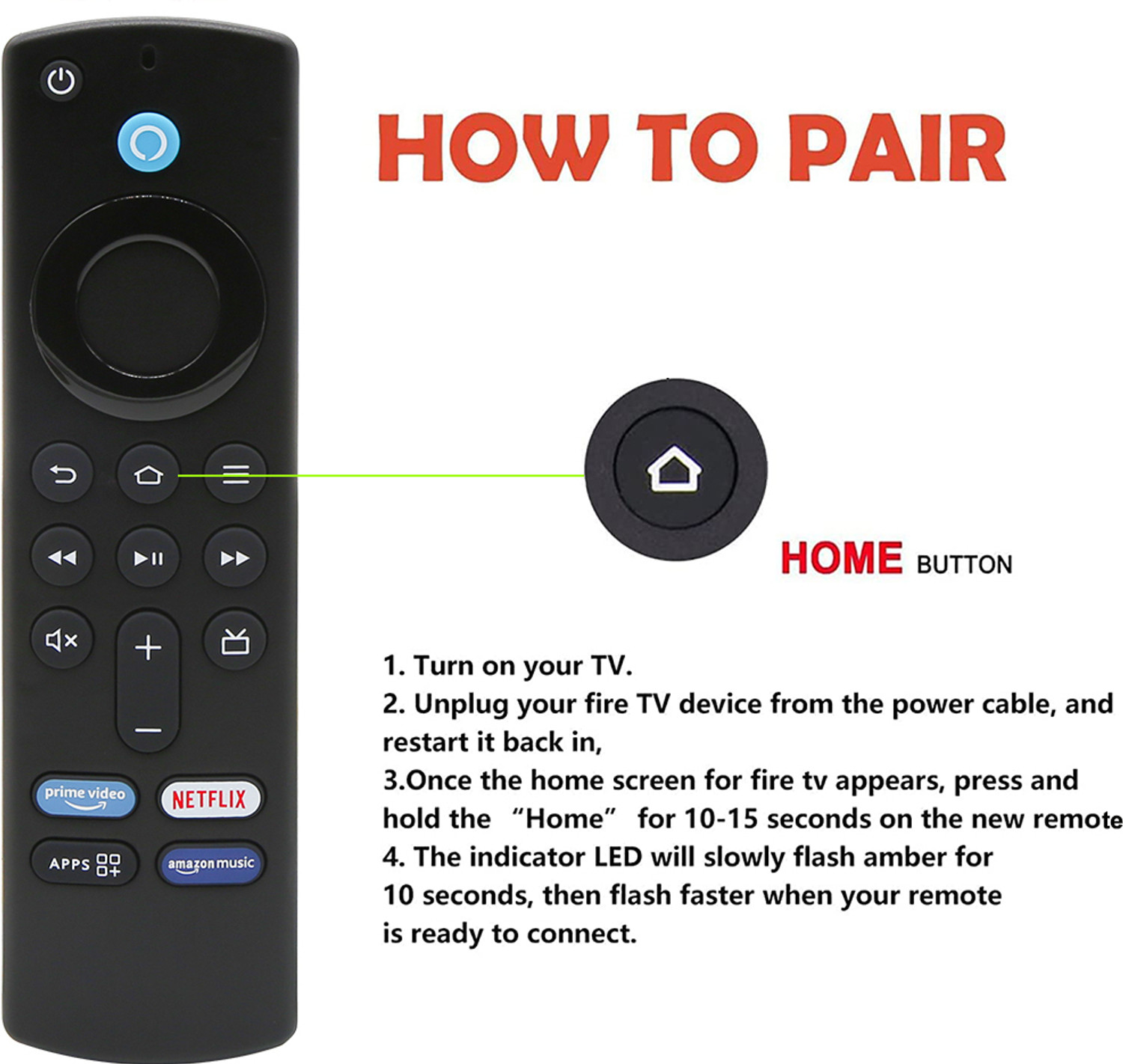Image of Crystonics AF-V3 Amazon Fire TV Stick Remote Control Compatible for Amazon 3rd Generation Fire TV Stick Alexa Voice Remote Controller