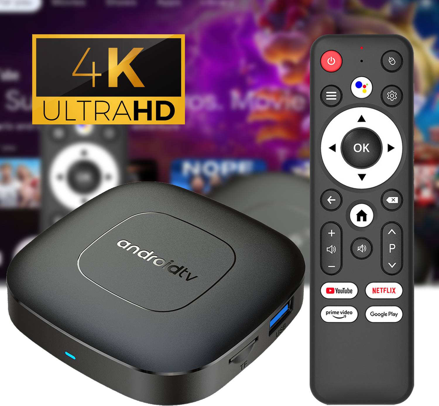 MOBIZAC Smart TV Box 4K TV Box UHD Video Support, Android 16, 4GB