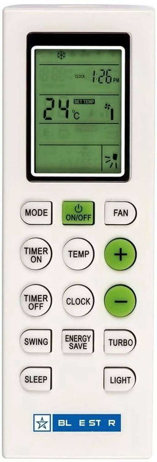 HICLE AC Remote Control for Blue Star Split & Window Air Conditioner No Setup Required Bluestar Split, WINDOW AC MODELS Remote Controller