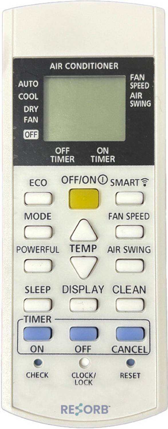 RESORB RE 29K Compatible Panasonic AC Remote for 1, 1.5, 2 Ton Split & Window AC Remote Controller