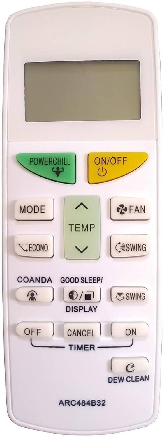 Tech Vibes daikin Ac 132L Model No:-ARC484B32 AC Remote Compatible with DAIKIN AC Split Window 132L with Dew Clean Function DAIKIN Ac 132L Remote Controller