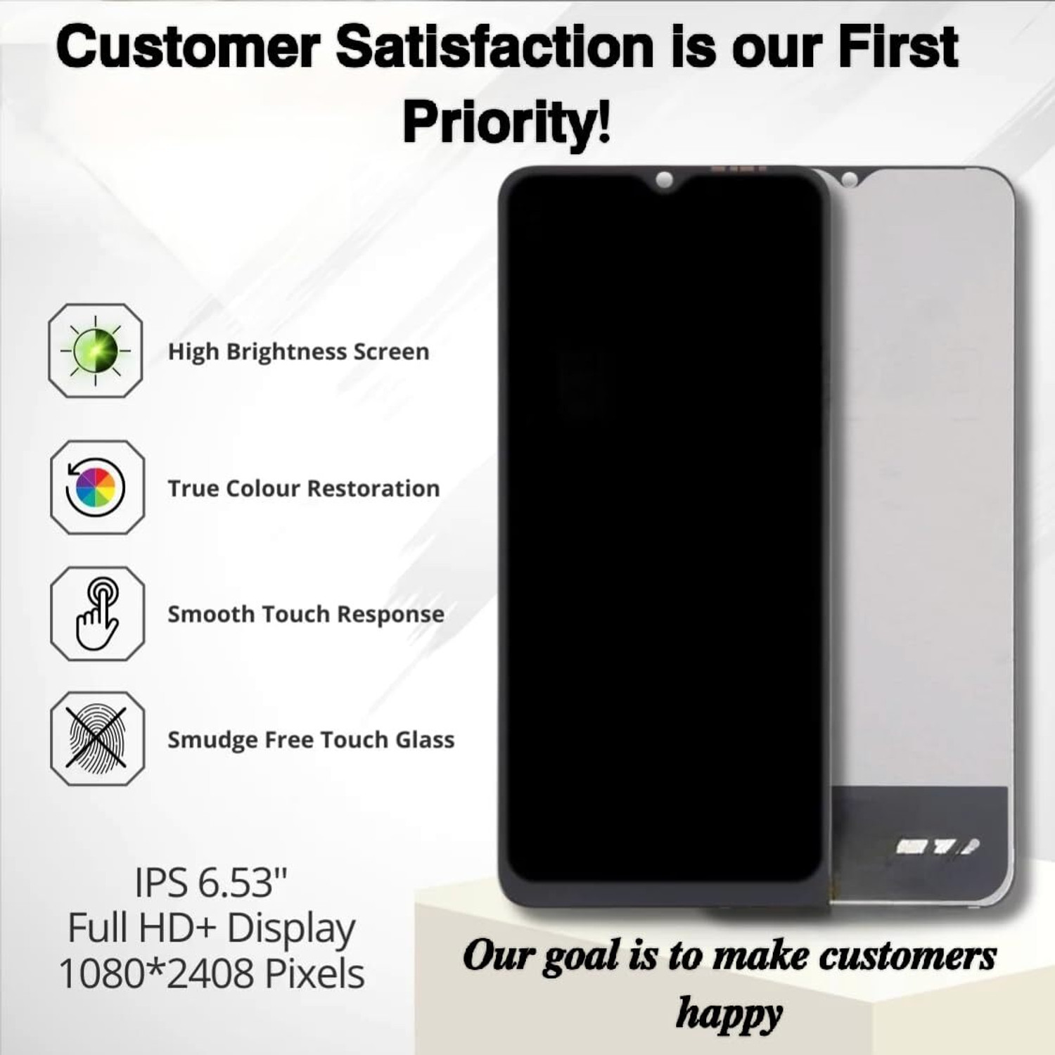 Image of KIRTI NX Premium AMOLED Folder for Note 10 Pro | Full HD+ Display LCD 6.67 inch Replacement Screen