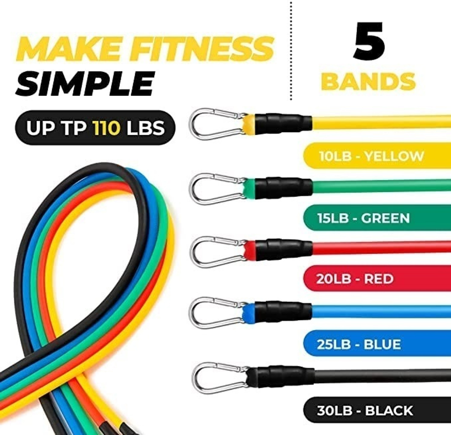 Image of Cristavista Rubber resistance bands set - exercise band fitness equipment for home & gym Resistance Tube