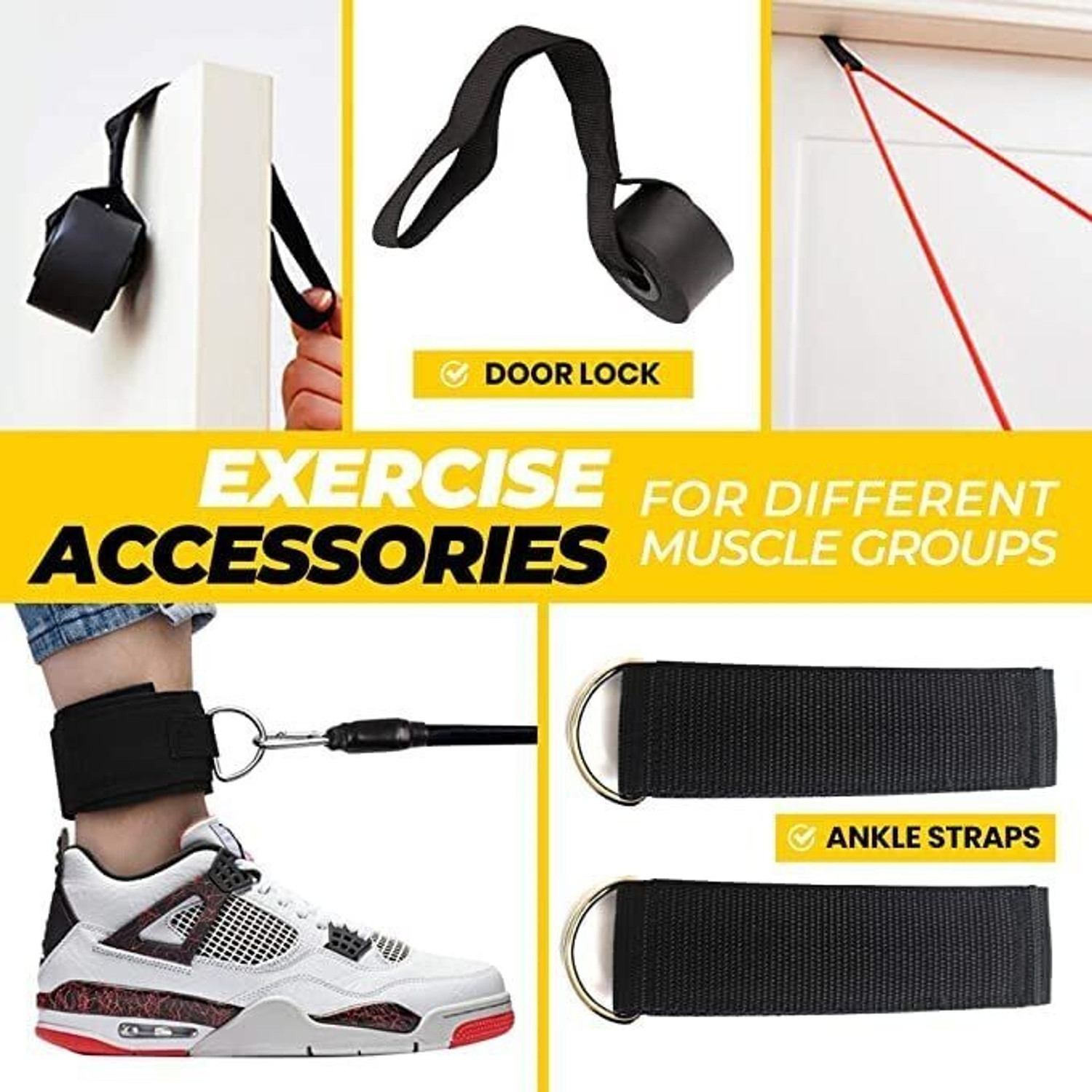 Image of Cristavista Rubber resistance bands set - exercise band fitness equipment for home & gym Resistance Tube
