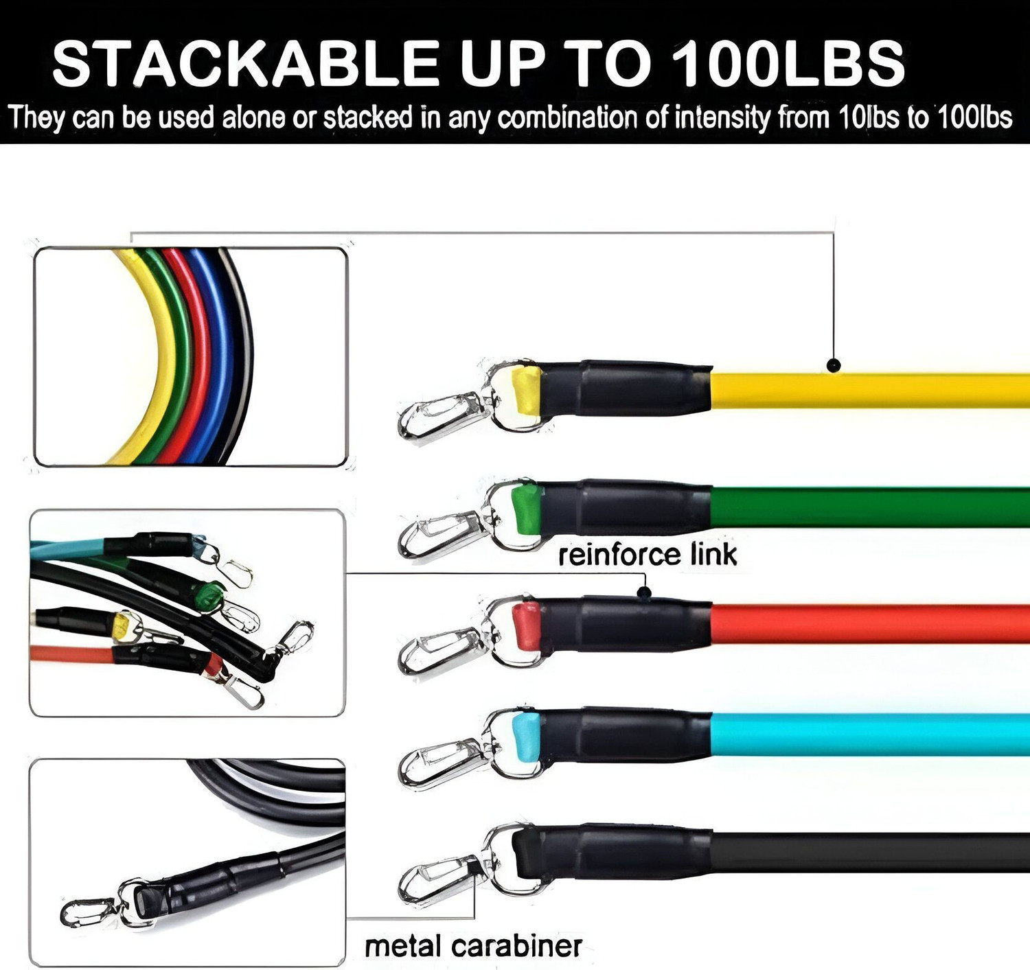 Image of BORCELLE 11 in one resistance bands Resistance Tube