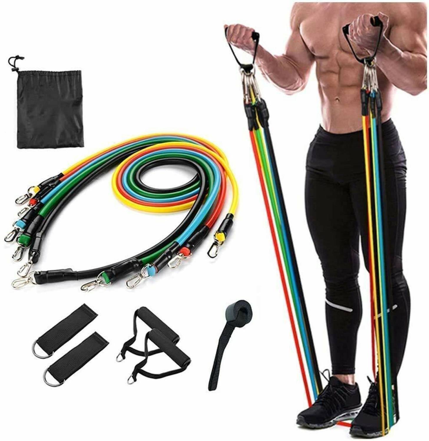 Bhagat 11 Piece Resistance Exercise Bands Set