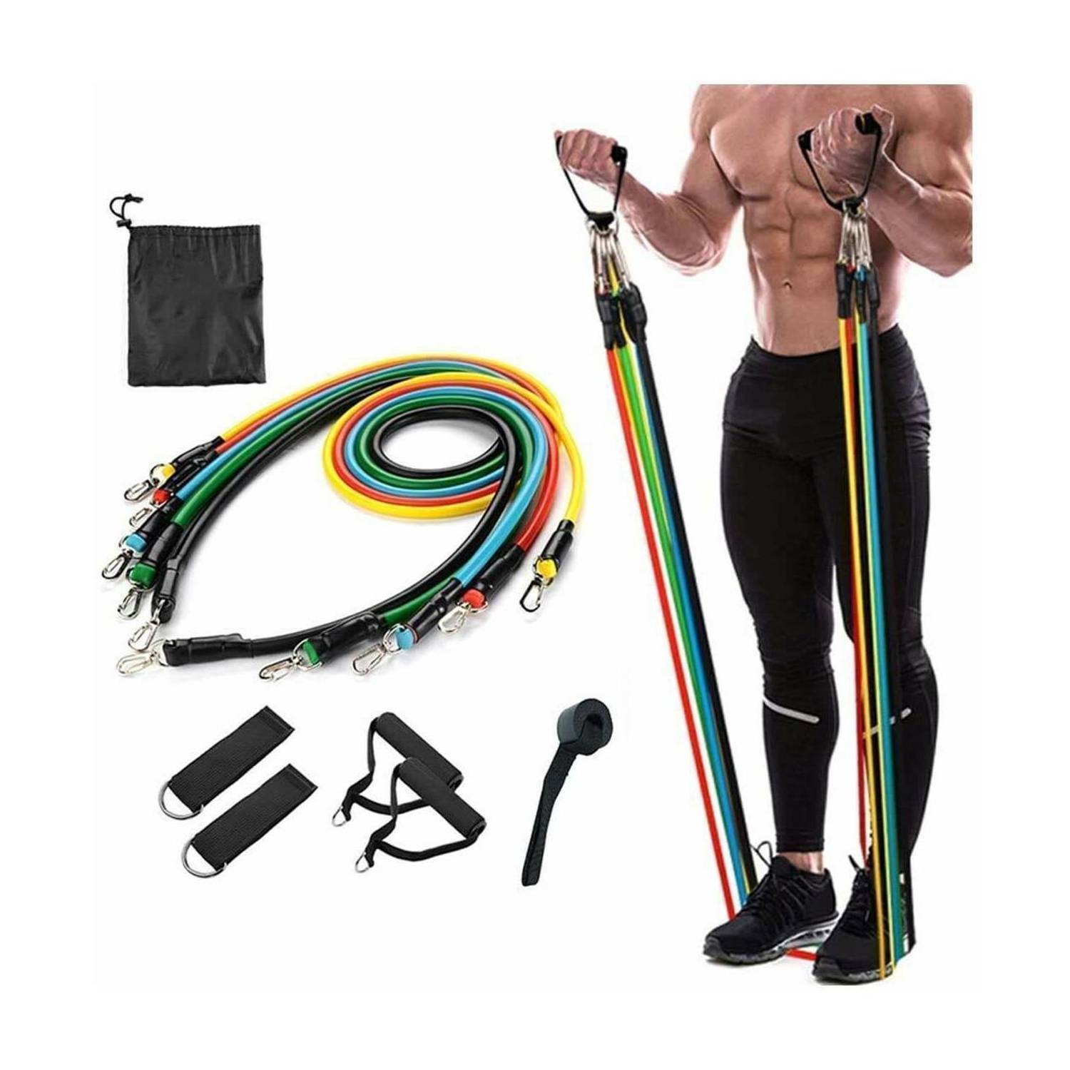 BHAKTI ENTERPRISE Resistance Band 5 Pcs Set Heavy Exercise Gym Fitness Home Workout Rope Resistance Band