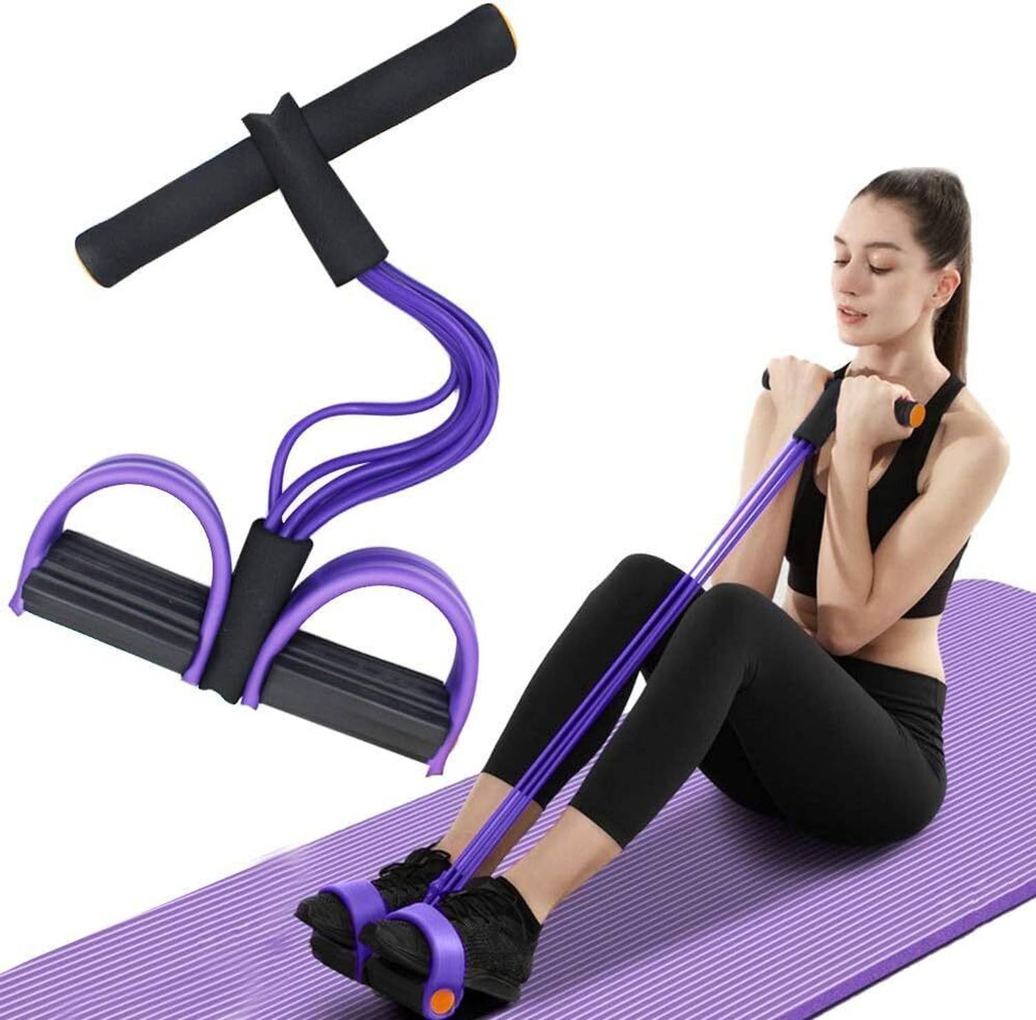 FLOVTRIX 4-Tube Exercise Pedal, Pull Reducer, Rubber Pull Rope Ex