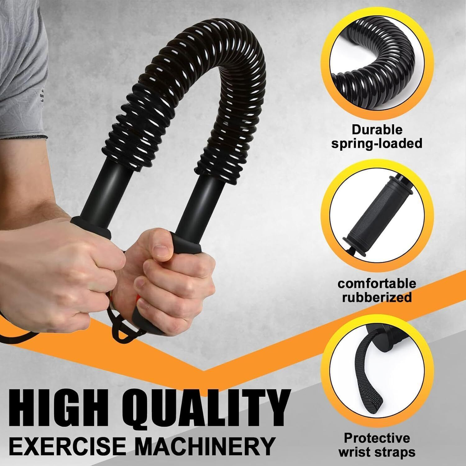 Image of FloatFit Power Twister 40kg Resistance Chest Workout Equipment for Strength & Upper Body Multi-training Bar