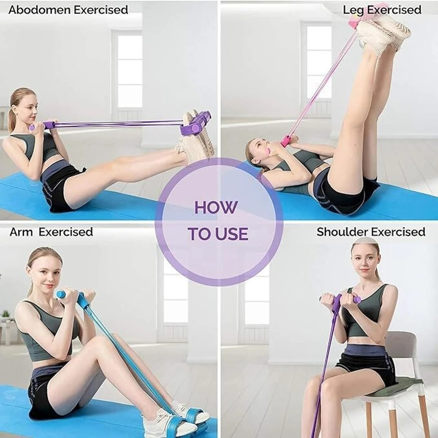 Image of MOLDEST Relayware's Pull Reducer Band Resistance Band Workout Body Pedal Exerciser Tube Resistance Tube