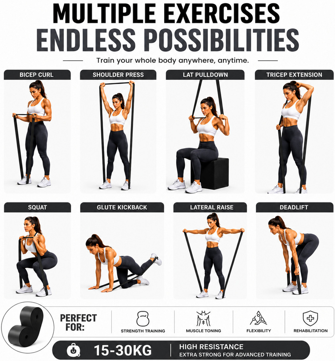 Image of Fitness Scout Resistance Bands for Workout Yoga & Therapy Home Gym Theraband Fitness Band