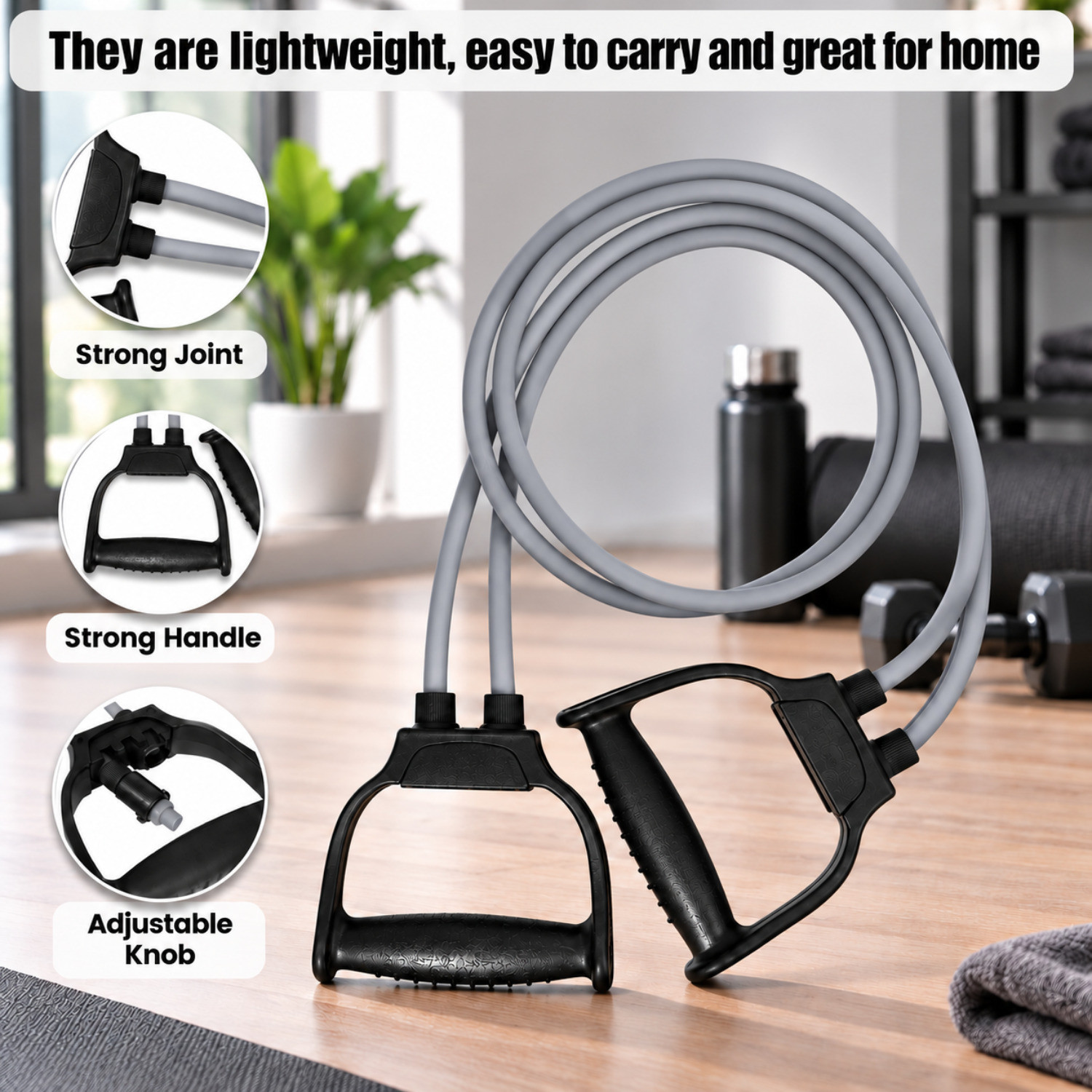 Image of Shopeleven Double band resistant band for pull rope toning tube for full body exerciser Fitness Band