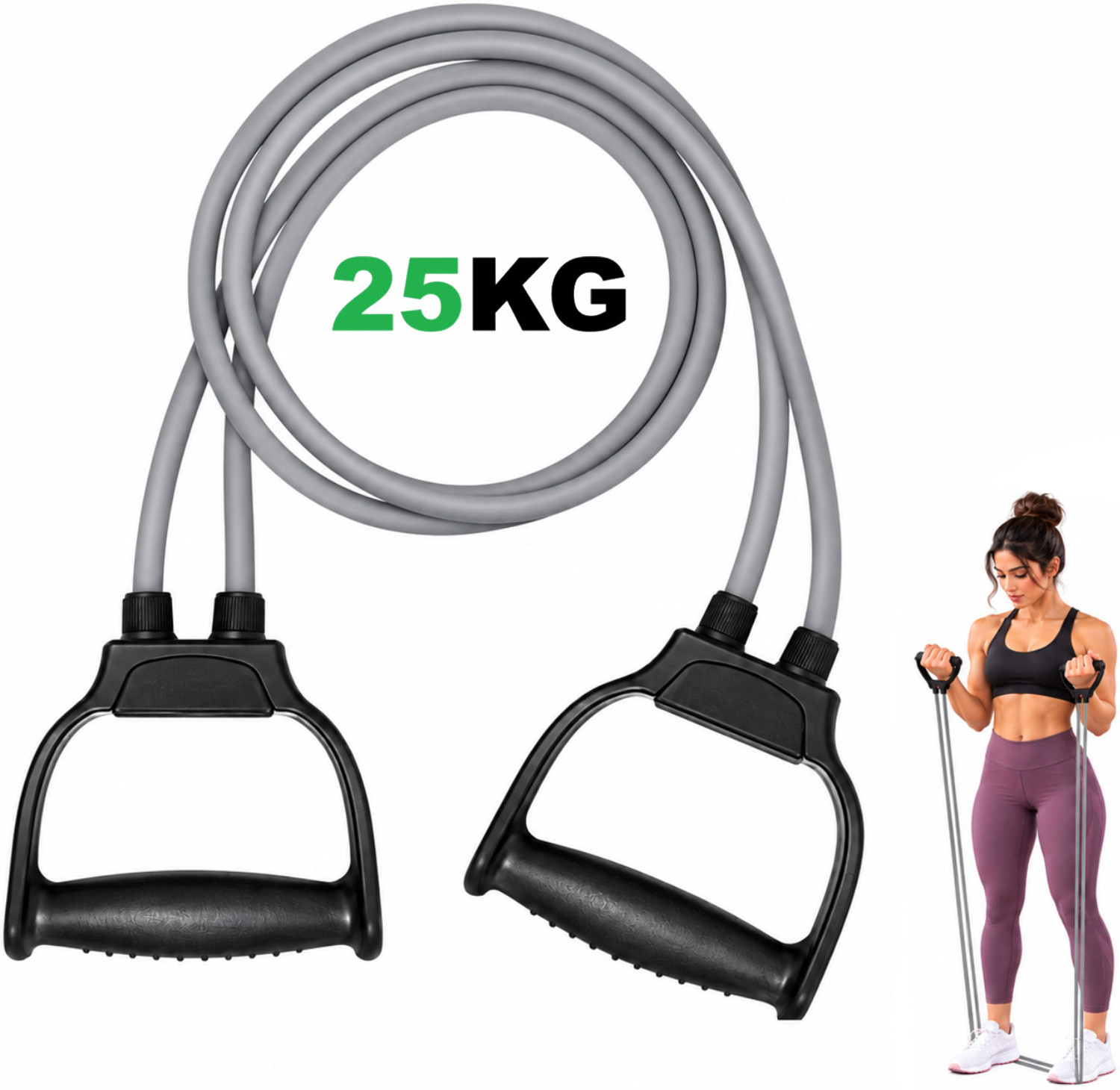 Image of Shopeleven Double band resistant band for pull rope toning tube for full body exerciser Fitness Band