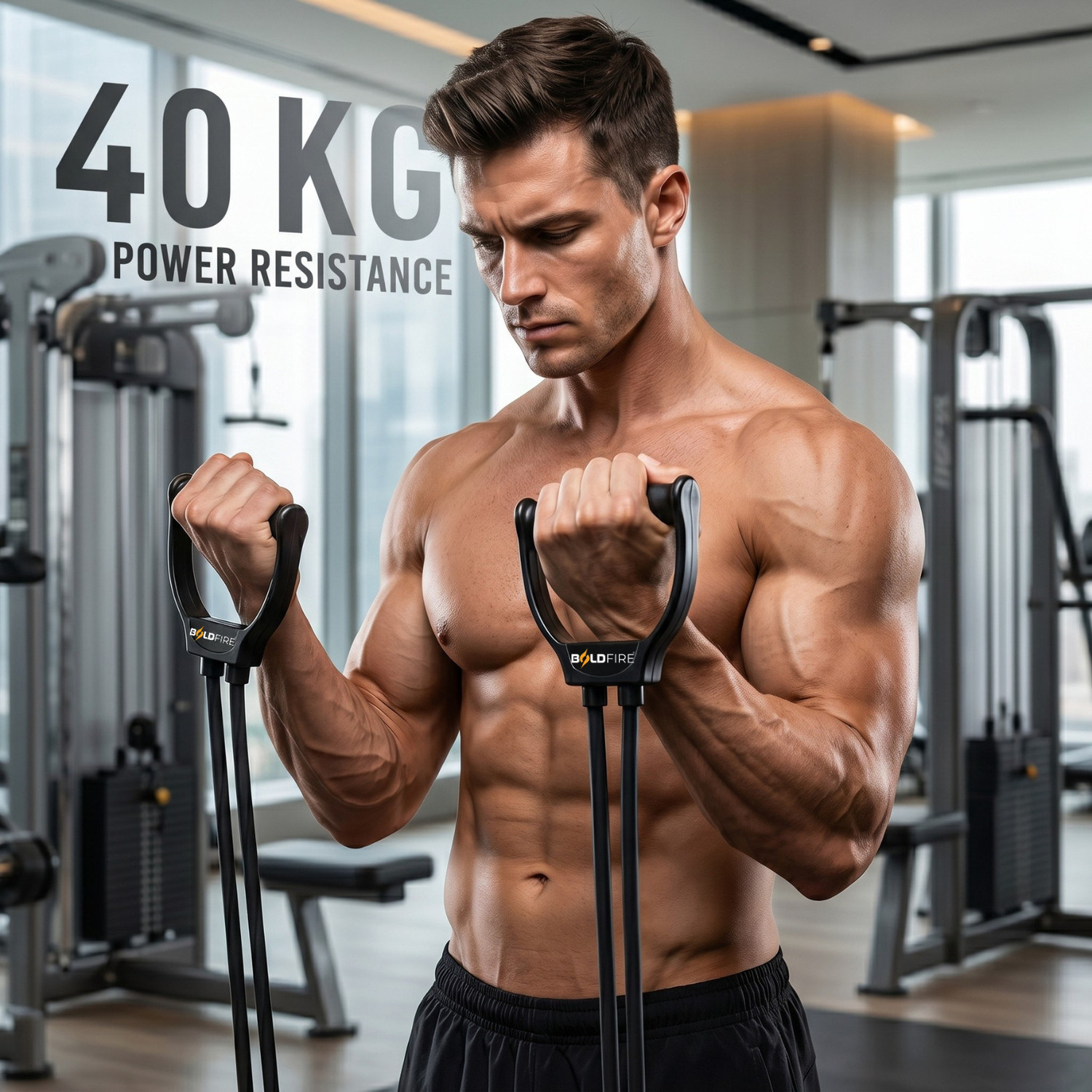 Image of BoldFire Double Toning Tube,Exercise & Stretching Resistance Band for Men & Women Resistance Tube