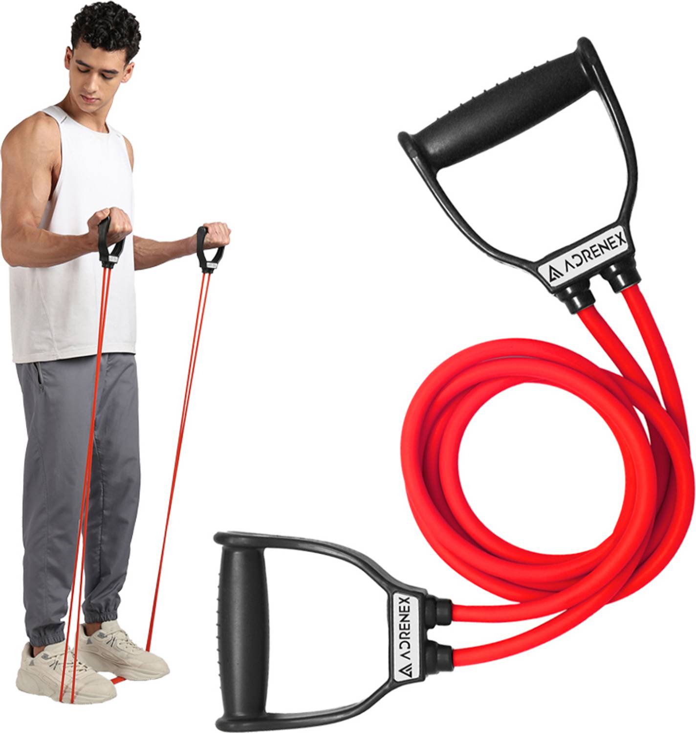 Adrenex Resistance Tube Band with Handles for Strength Training Resistance Tube Rs. 138 - Flipkart