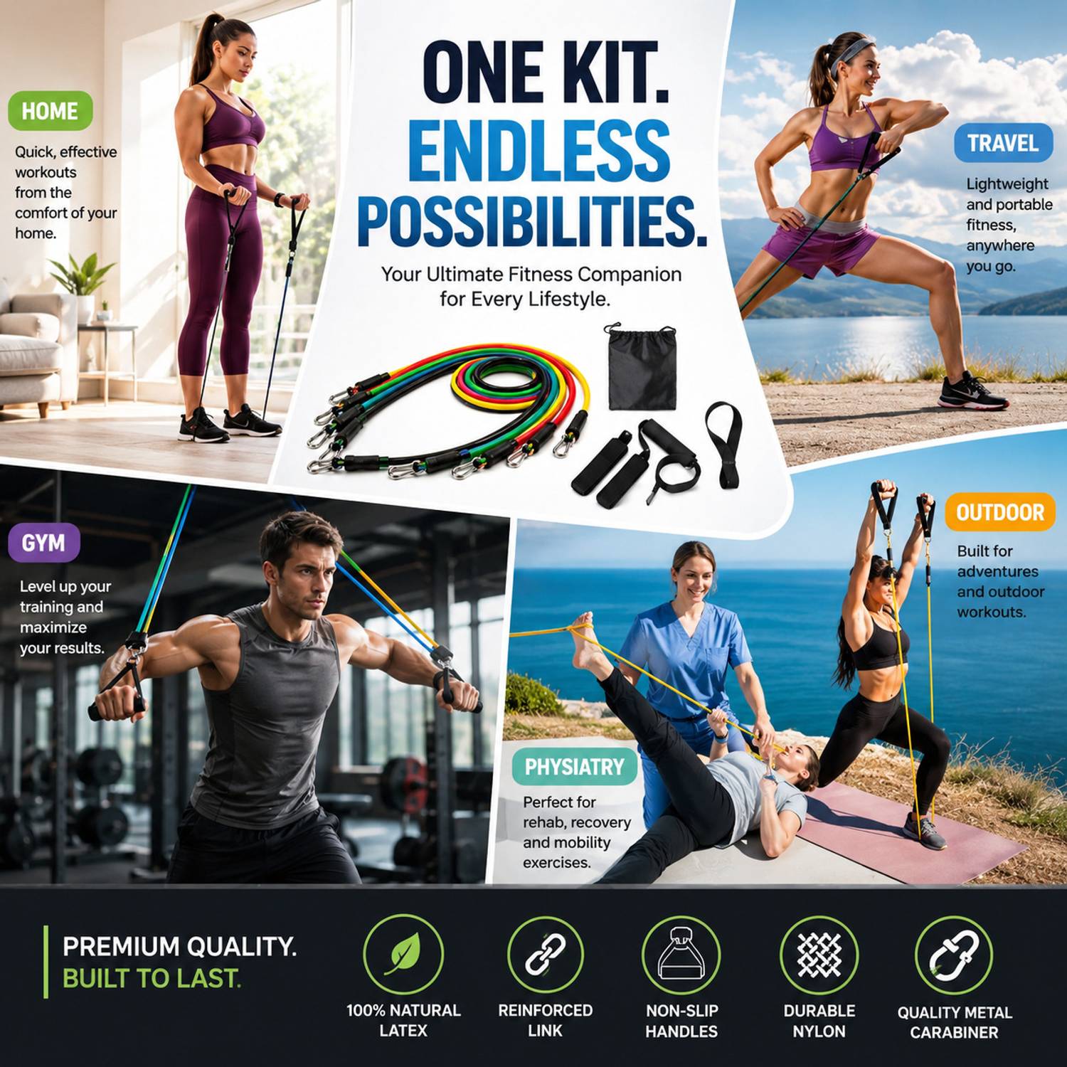 Fitness Scout 5 PCS Resistance Bands - Image 2