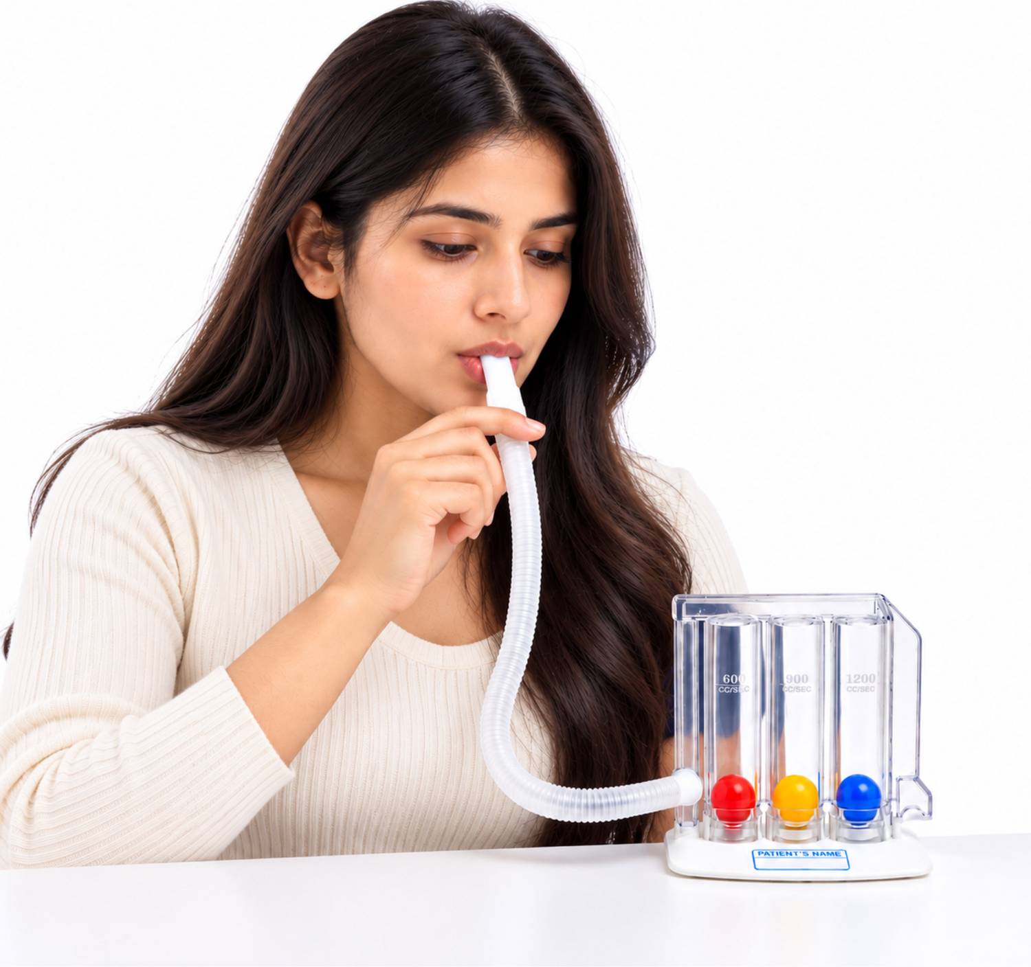 BOS MEDICARE Exerciser 3-Chamber Incentive Spirometer Exerciser Spirometer Respiratory Exerciser