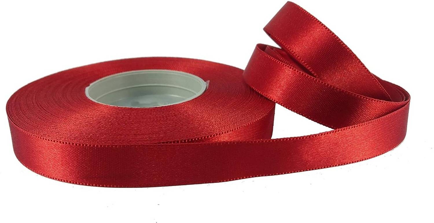 Buzzingbee Multipurpose Double Side Half Inch Red Satin Ribbon