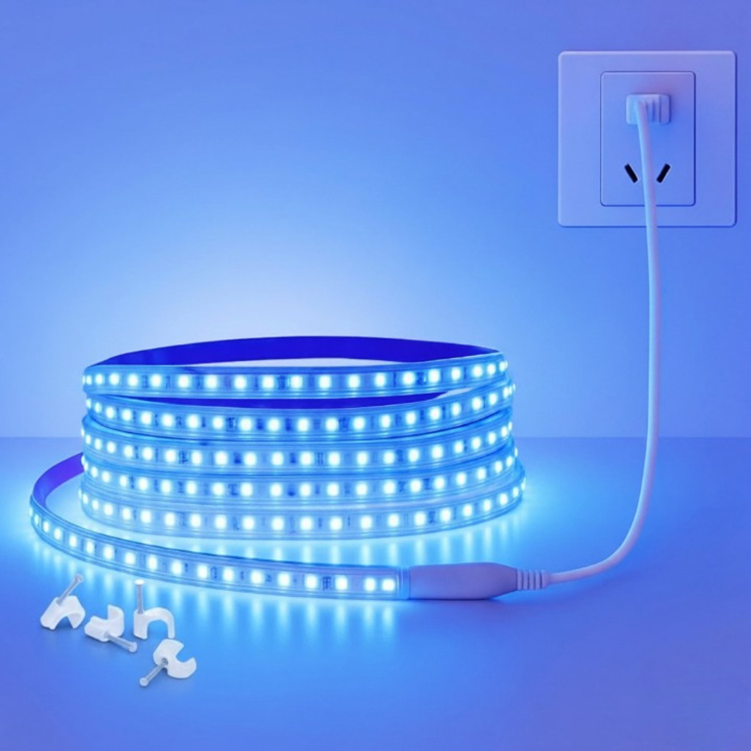 Image of Errol 360 LEDs 3 m Blue Steady Strip Rice Lights