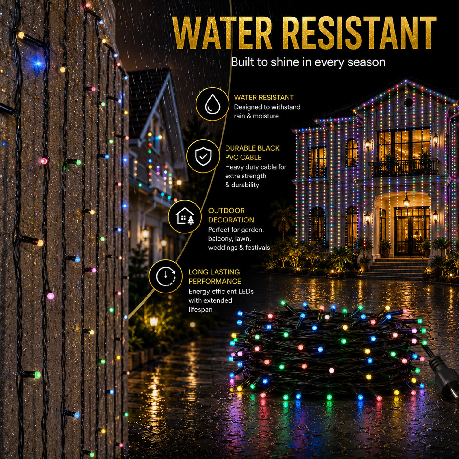 Image of FIZZYTECH 40 LEDs 30 m Multicolor Color Changing String Rice Lights