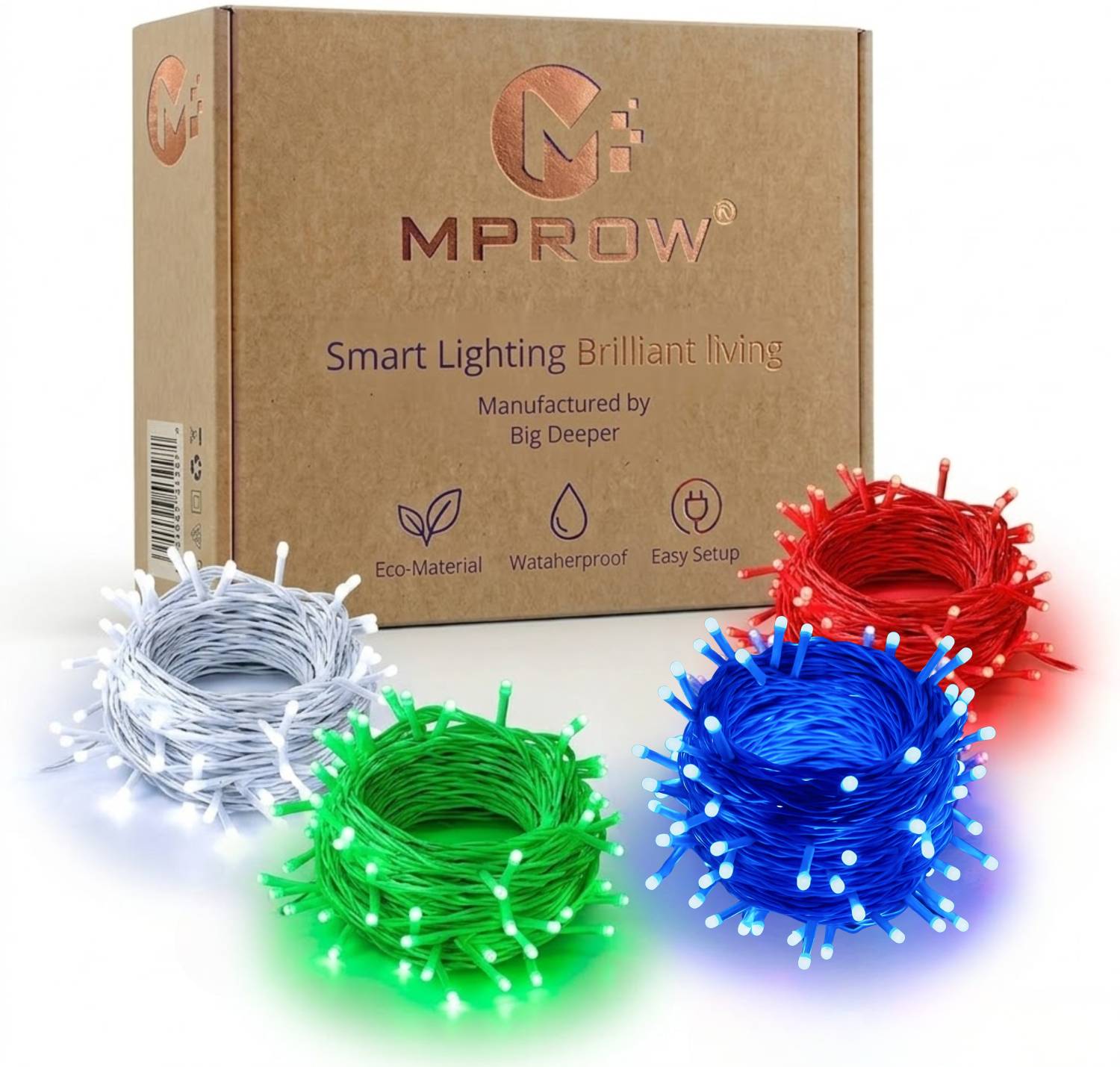MPROW 40 LEDs 11 m White, Green, Blue, Red Steady String Rice Lig